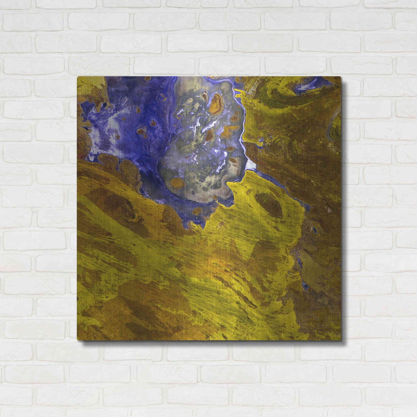 Luxe Metal Art 'Earth as Art: Lake Disappointment' Metal Wall Art,36x36