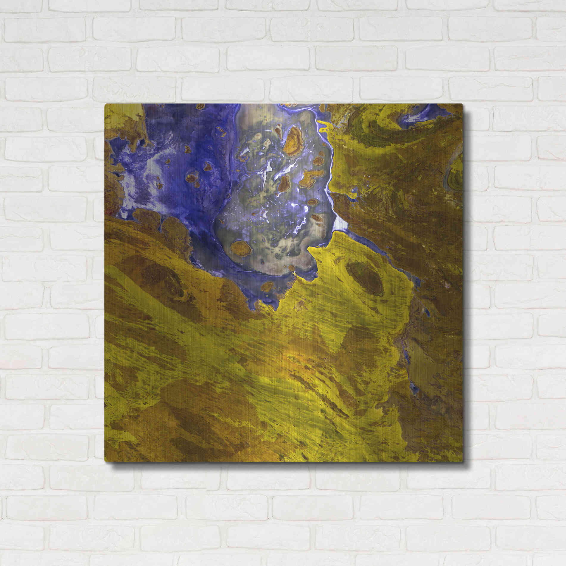 Luxe Metal Art 'Earth as Art: Lake Disappointment' Metal Wall Art,36x36