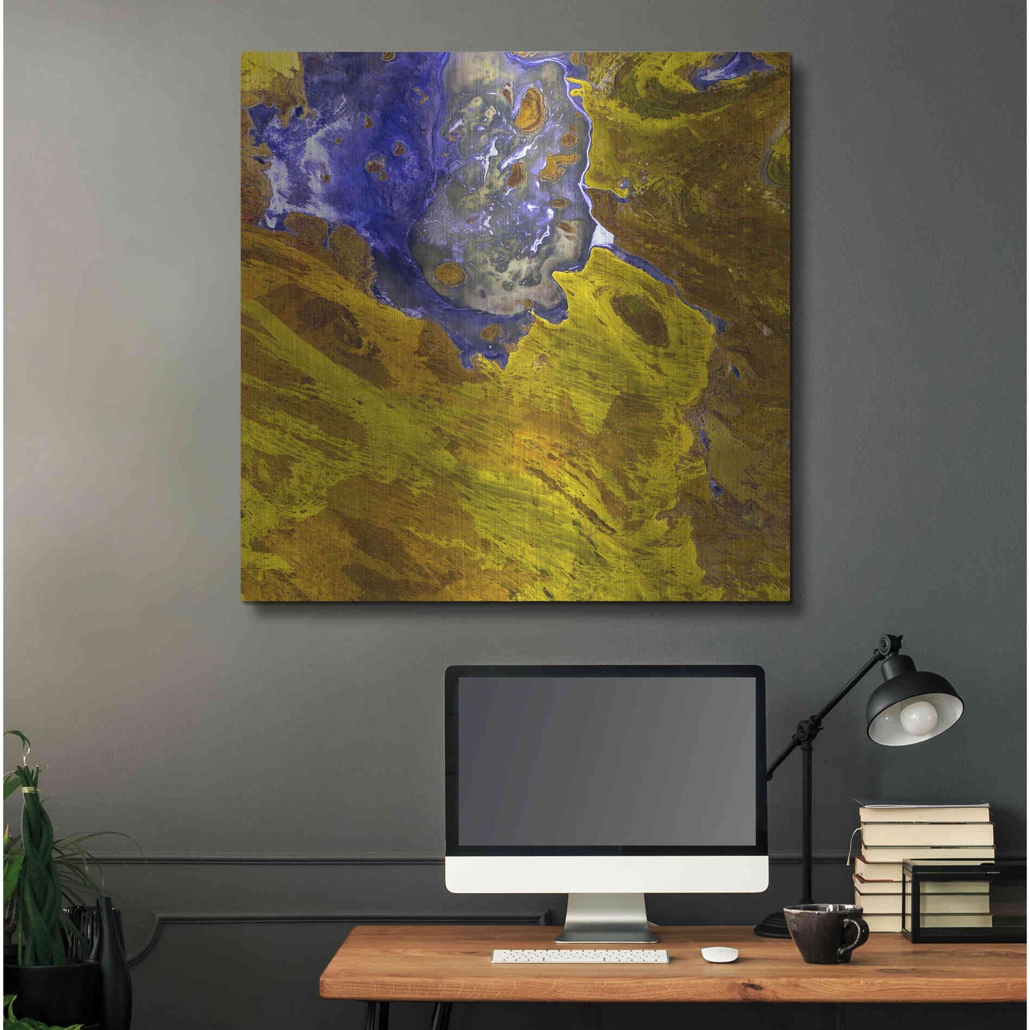 Luxe Metal Art 'Earth as Art: Lake Disappointment' Metal Wall Art,36x36