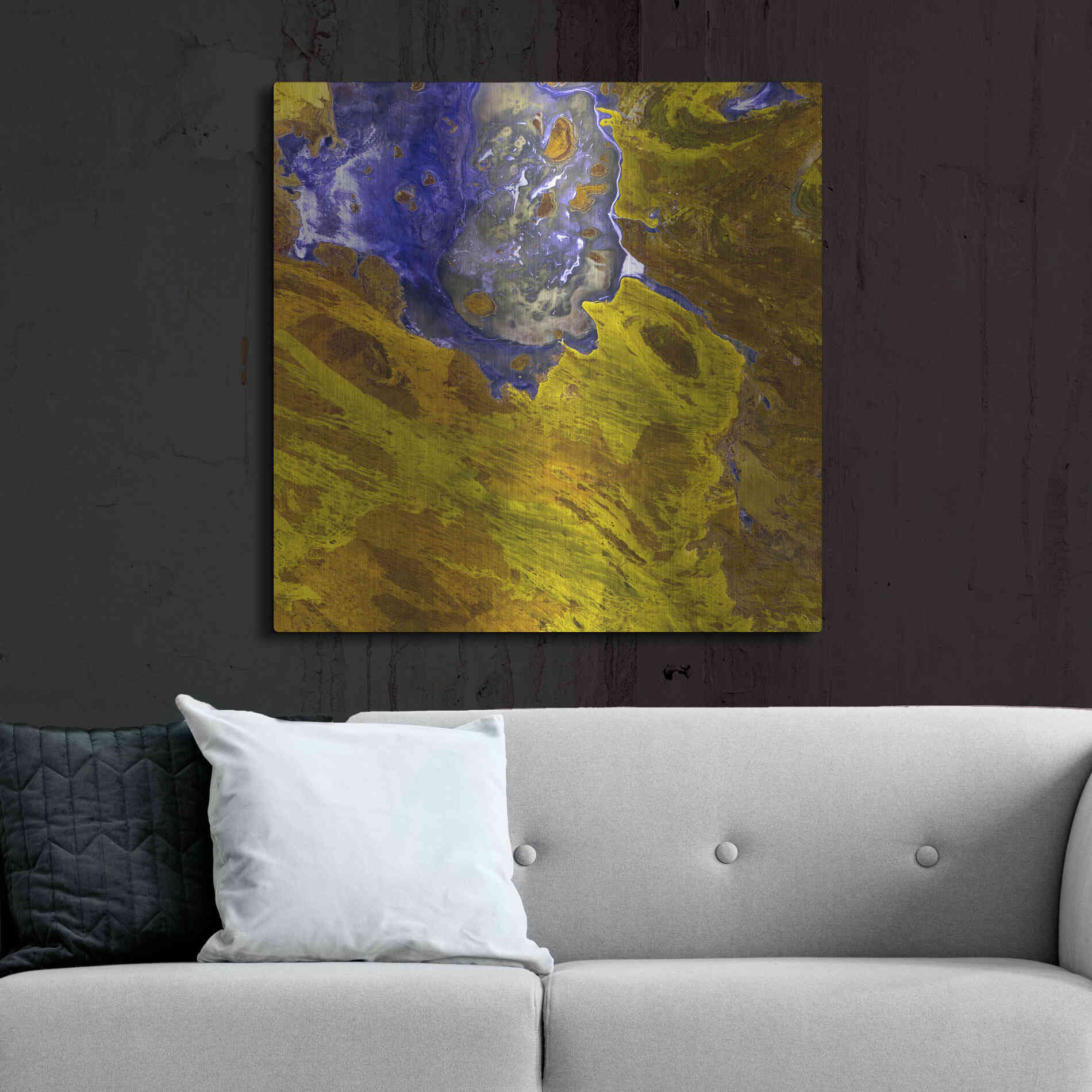 Luxe Metal Art 'Earth as Art: Lake Disappointment' Metal Wall Art,36x36