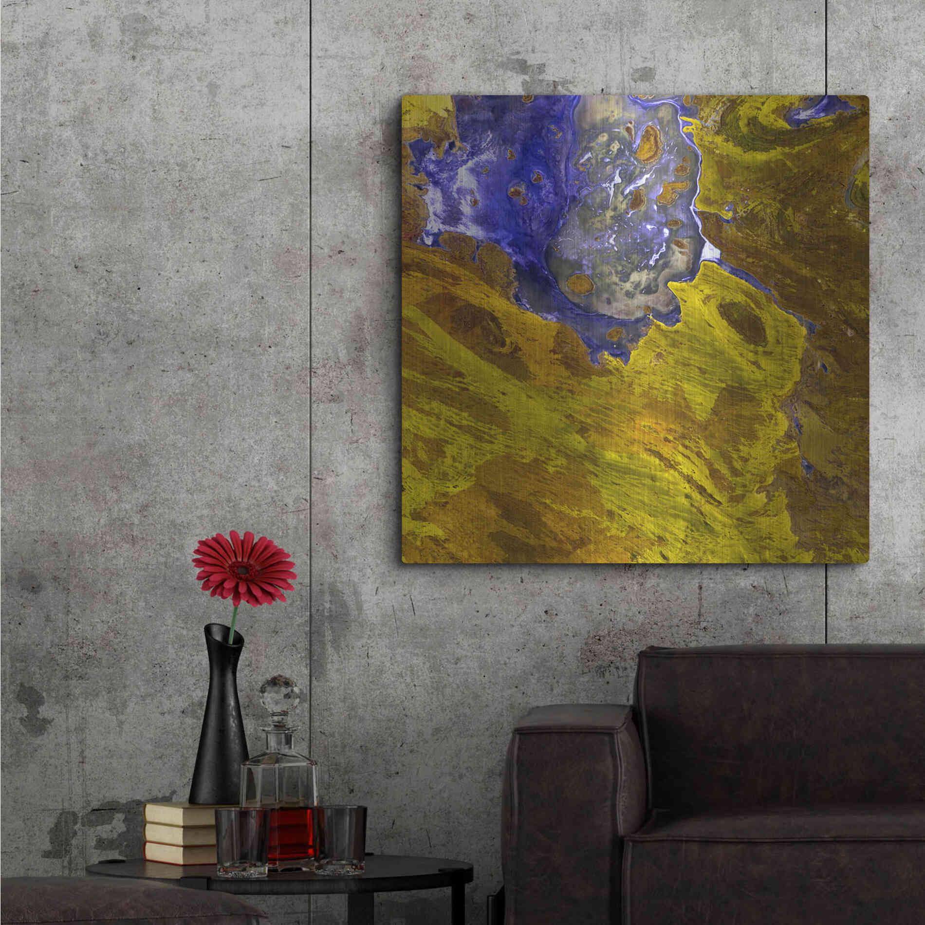 Luxe Metal Art 'Earth as Art: Lake Disappointment' Metal Wall Art,36x36