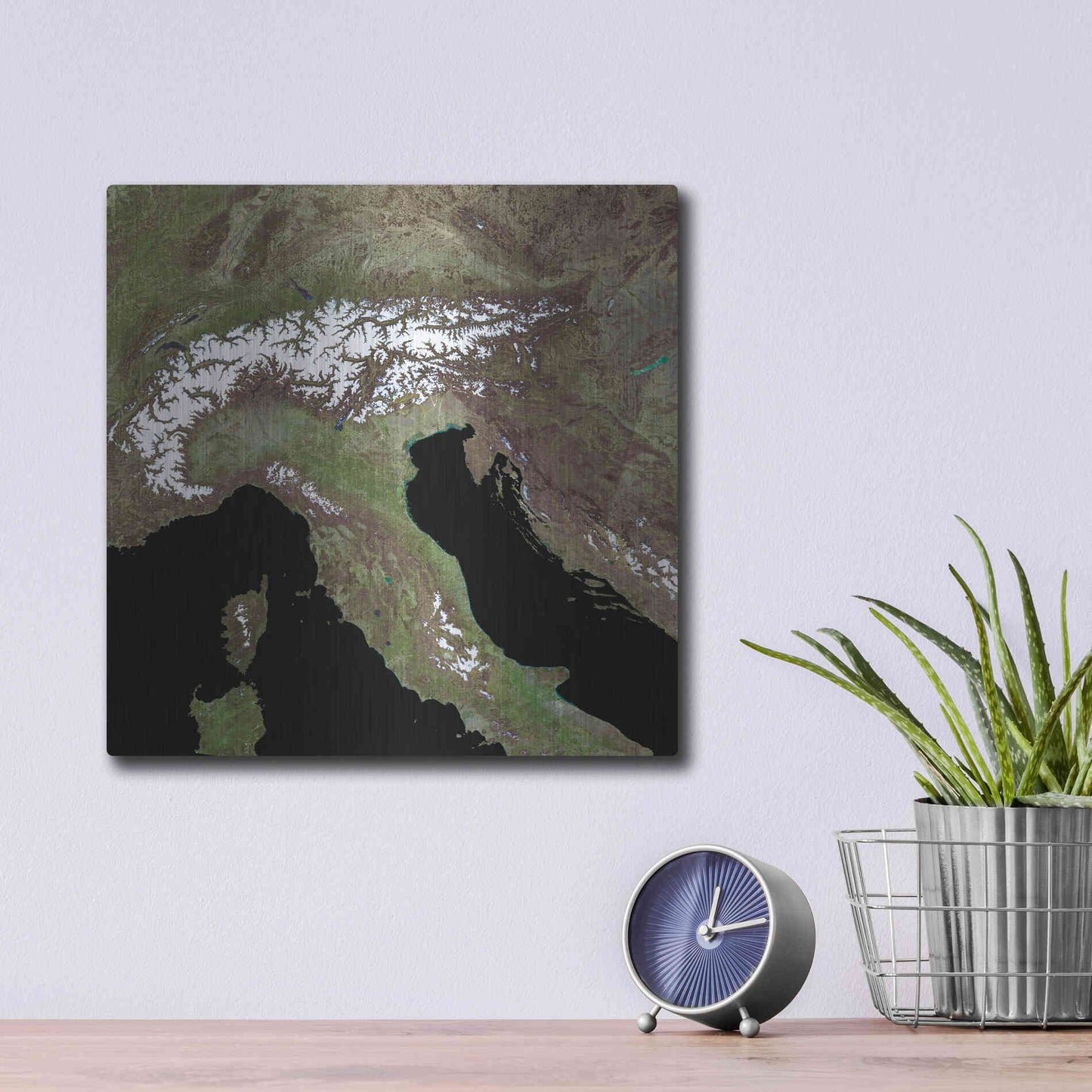 Luxe Metal Art 'Earth as Art: Mediterranean Sea' Metal Wall Art,12x12