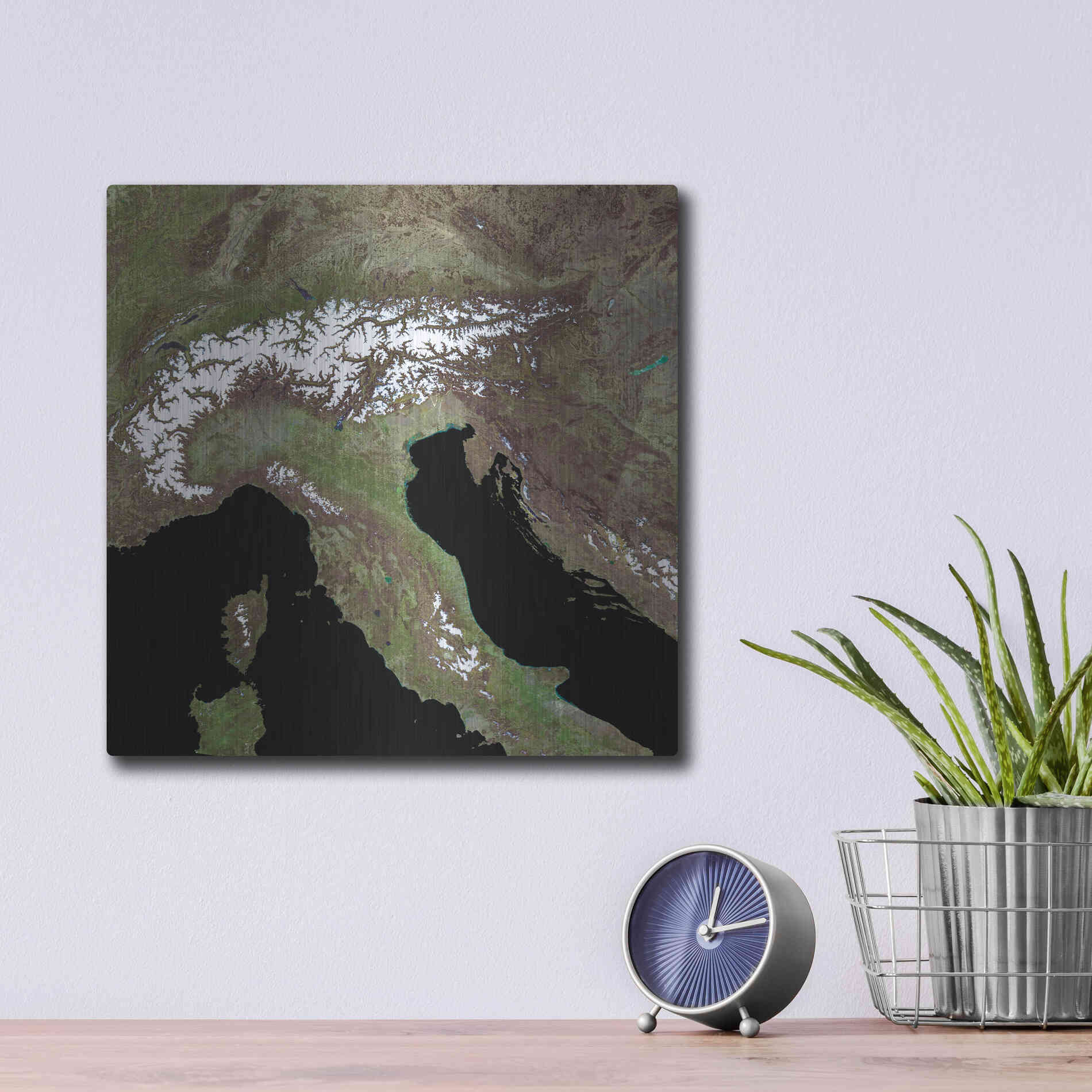 Luxe Metal Art 'Earth as Art: Mediterranean Sea' Metal Wall Art,12x12