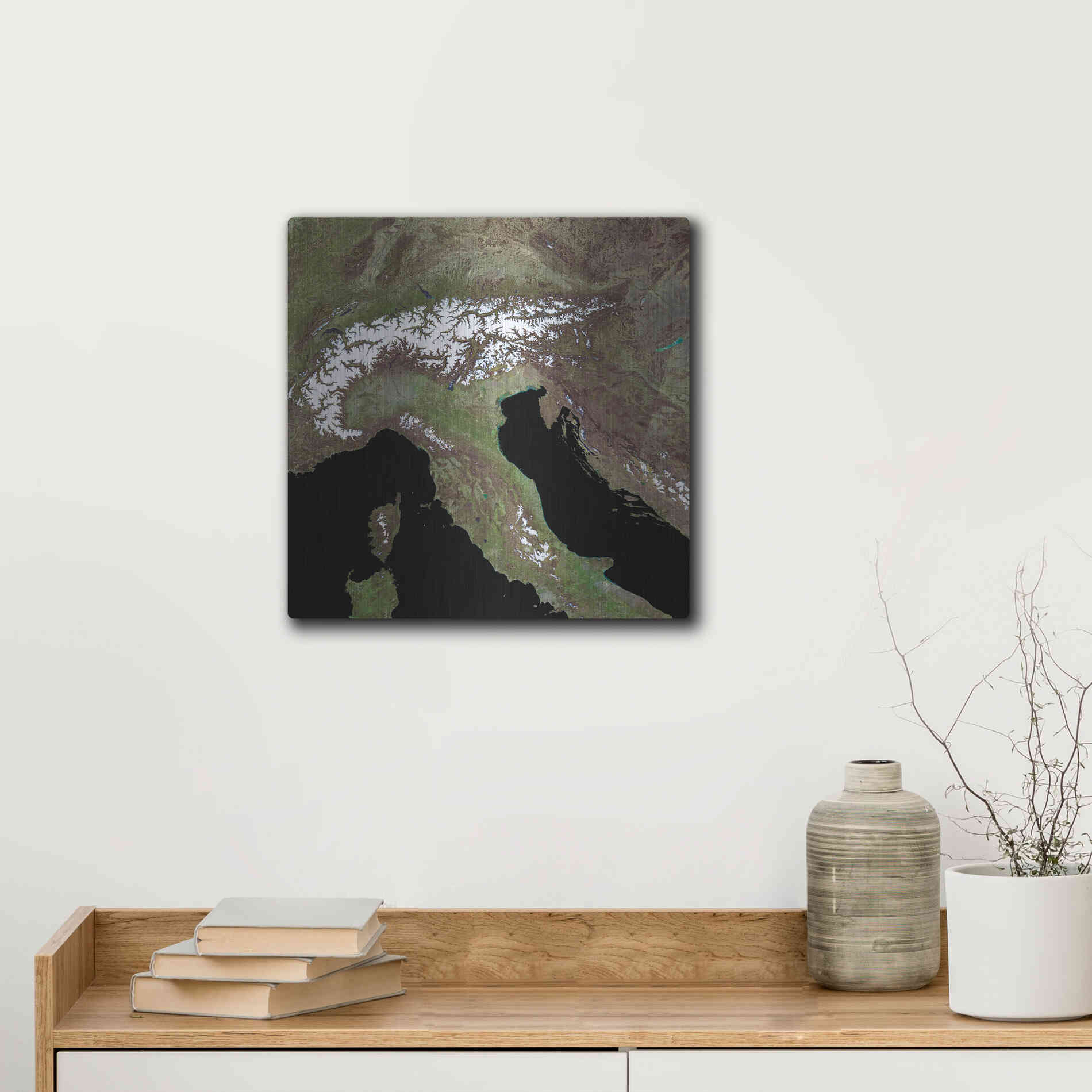 Luxe Metal Art 'Earth as Art: Mediterranean Sea' Metal Wall Art,12x12