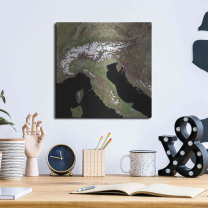 Luxe Metal Art 'Earth as Art: Mediterranean Sea' Metal Wall Art,12x12