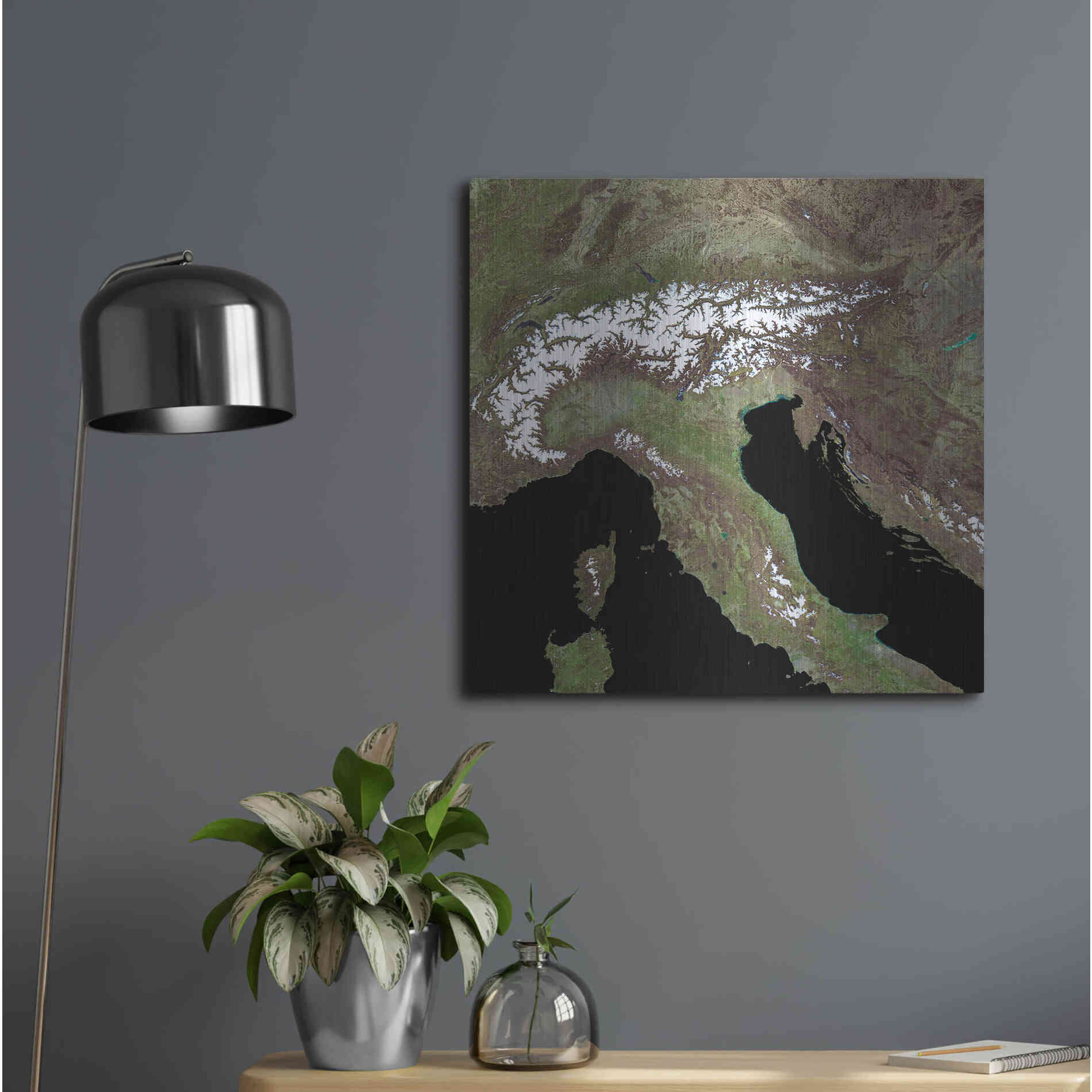 Luxe Metal Art 'Earth as Art: Mediterranean Sea' Metal Wall Art,24x24