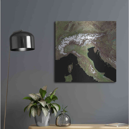 Luxe Metal Art 'Earth as Art: Mediterranean Sea' Metal Wall Art,24x24