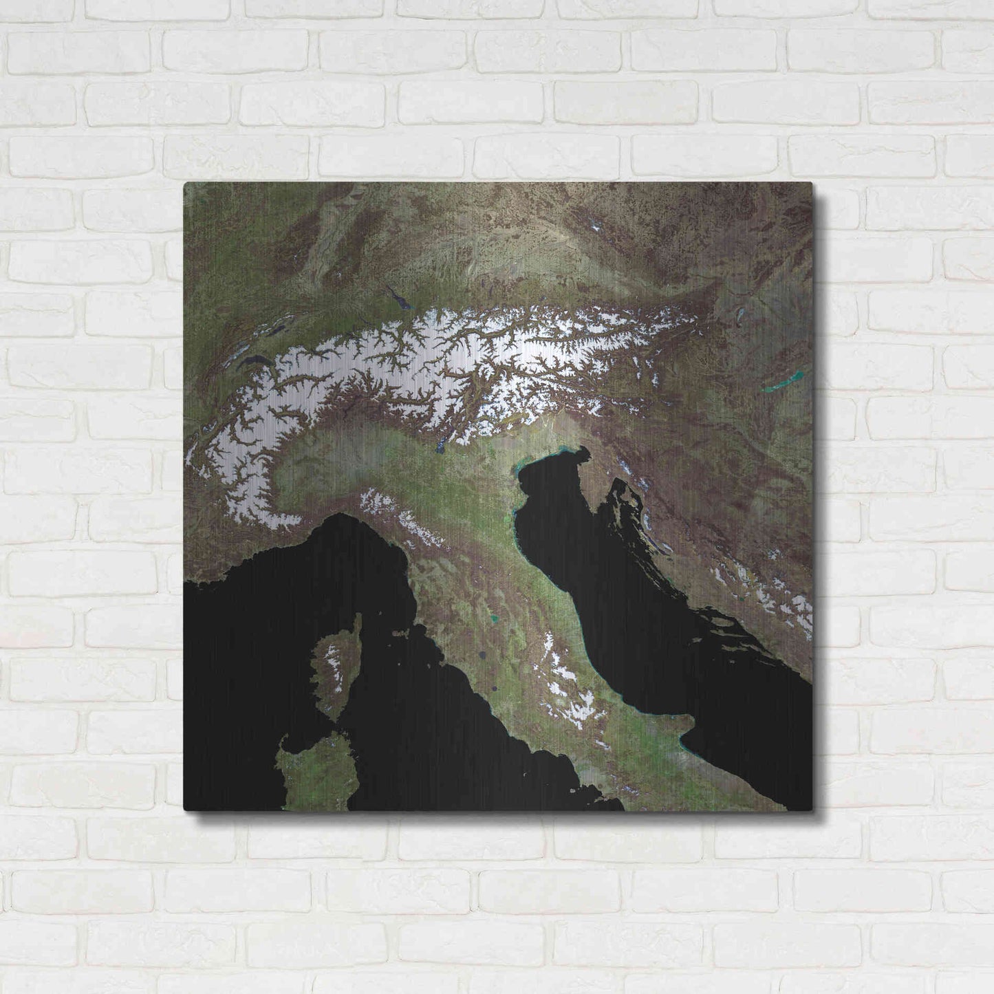 Luxe Metal Art 'Earth as Art: Mediterranean Sea' Metal Wall Art,36x36