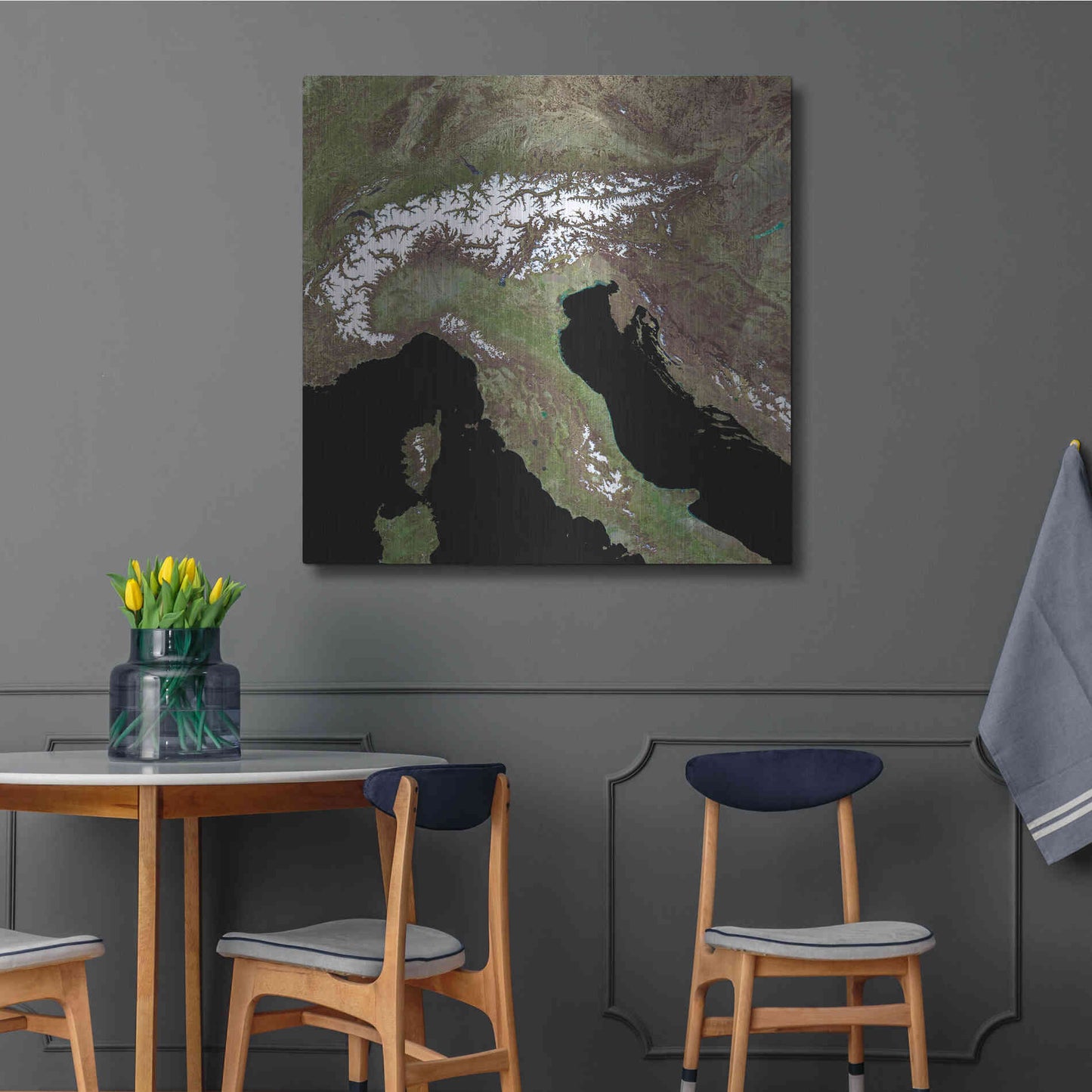 Luxe Metal Art 'Earth as Art: Mediterranean Sea' Metal Wall Art,36x36