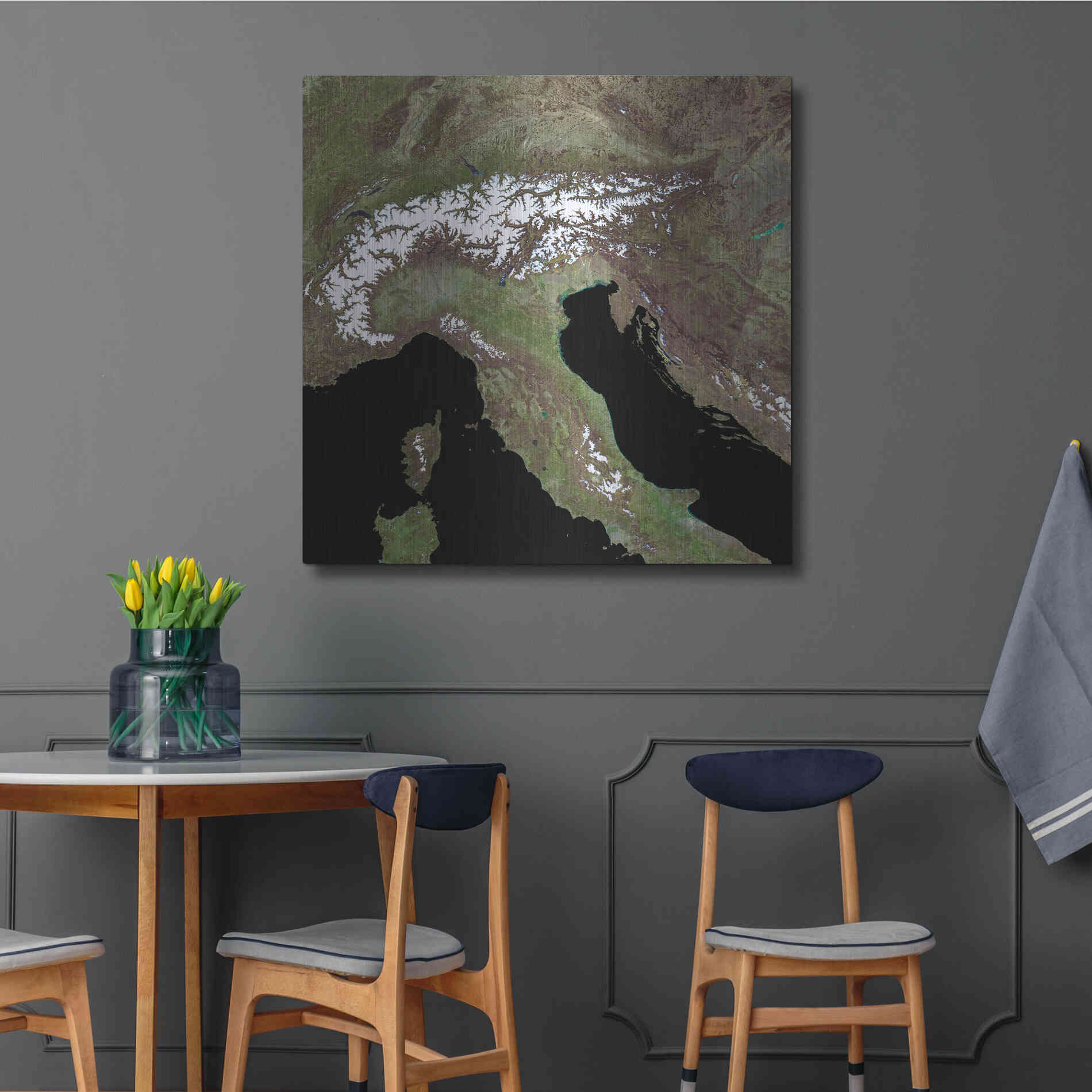 Luxe Metal Art 'Earth as Art: Mediterranean Sea' Metal Wall Art,36x36