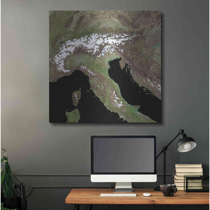 Luxe Metal Art 'Earth as Art: Mediterranean Sea' Metal Wall Art,36x36