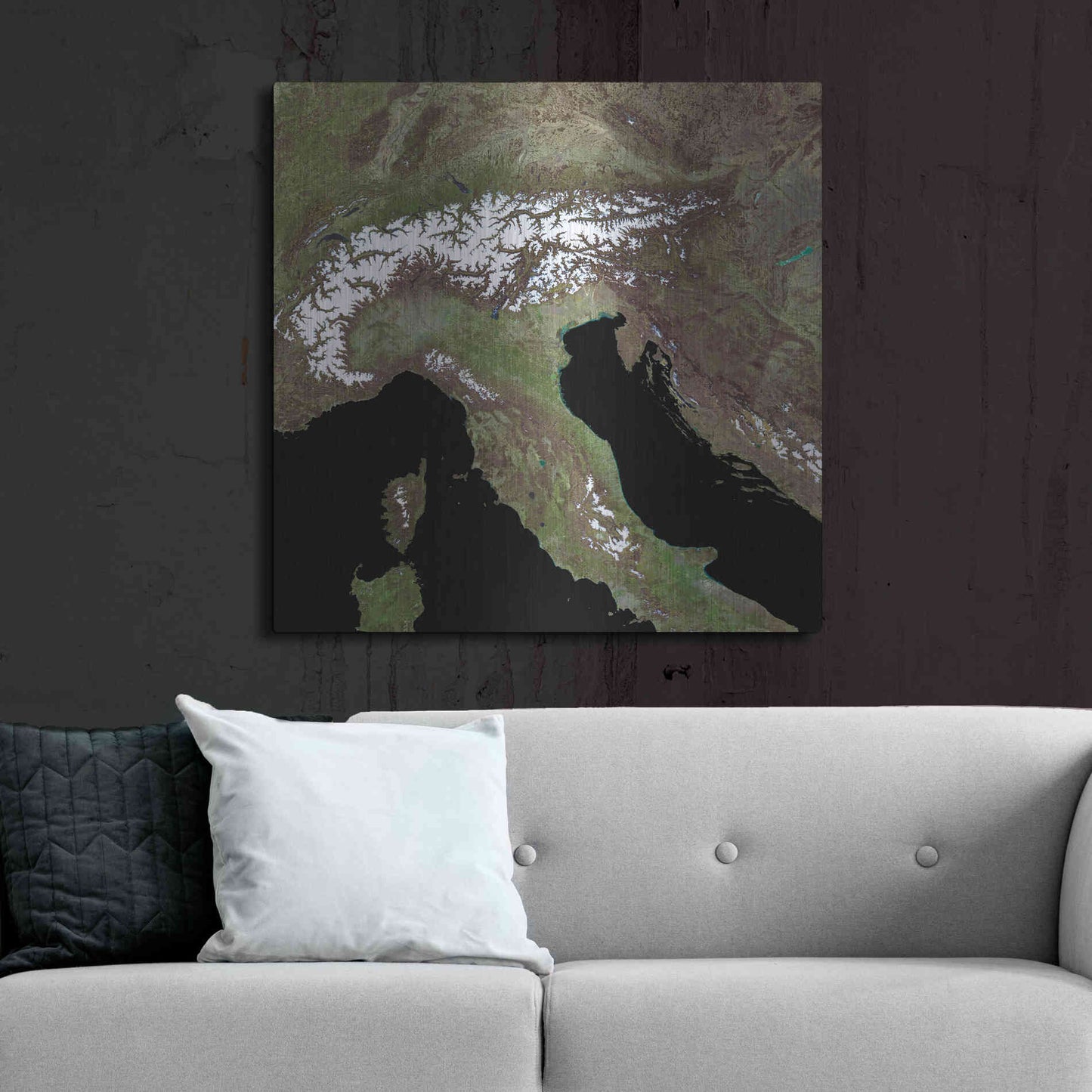 Luxe Metal Art 'Earth as Art: Mediterranean Sea' Metal Wall Art,36x36