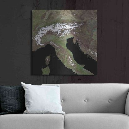 Luxe Metal Art 'Earth as Art: Mediterranean Sea' Metal Wall Art,36x36