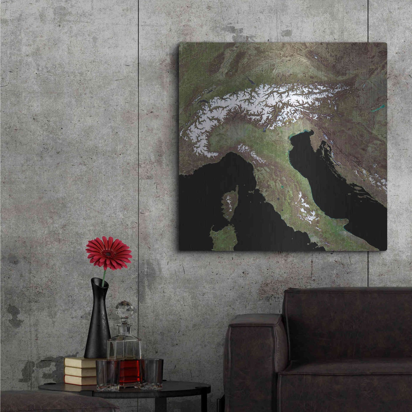 Luxe Metal Art 'Earth as Art: Mediterranean Sea' Metal Wall Art,36x36