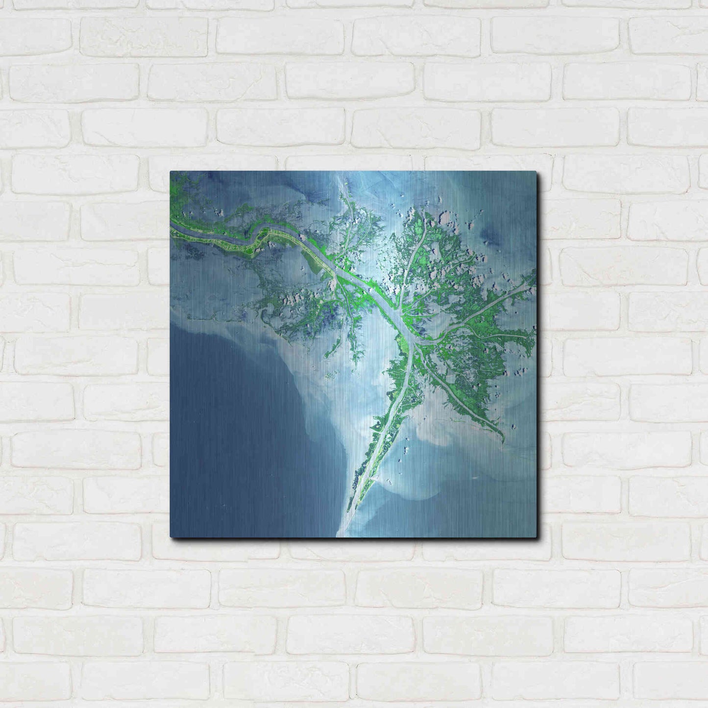 Luxe Metal Art 'Earth as Art: Mississippi River Delta' Metal Wall Art,24x24