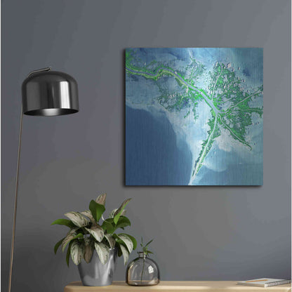 Luxe Metal Art 'Earth as Art: Mississippi River Delta' Metal Wall Art,24x24
