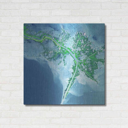 Luxe Metal Art 'Earth as Art: Mississippi River Delta' Metal Wall Art,36x36