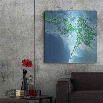 Luxe Metal Art 'Earth as Art: Mississippi River Delta' Metal Wall Art,36x36