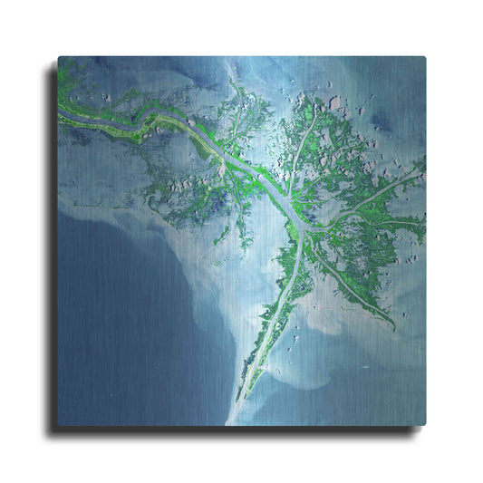 Luxe Metal Art 'Earth as Art: Mississippi River Delta' Metal Wall Art