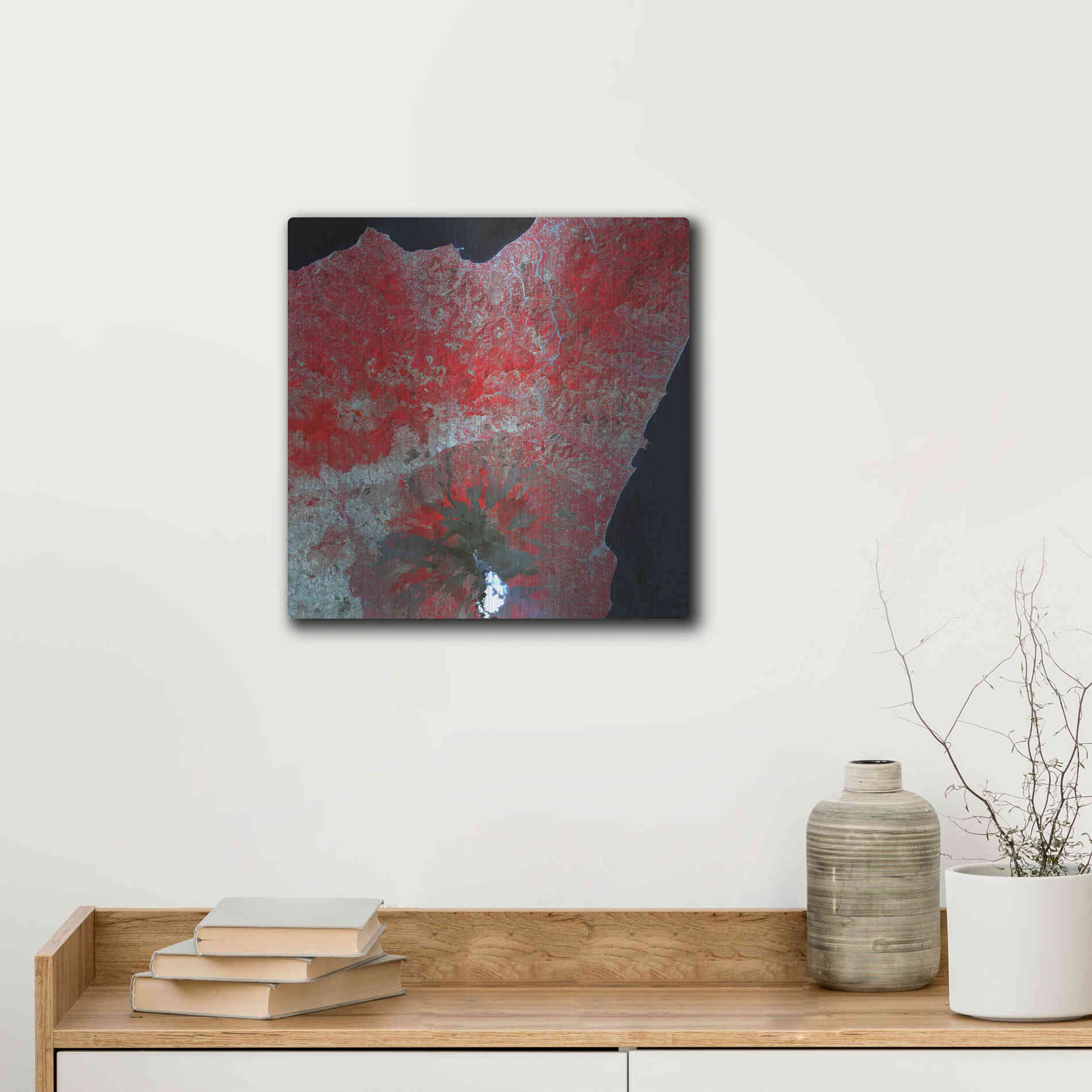 Luxe Metal Art 'Earth as Art: Mt. Etna' Metal Wall Art,12x12