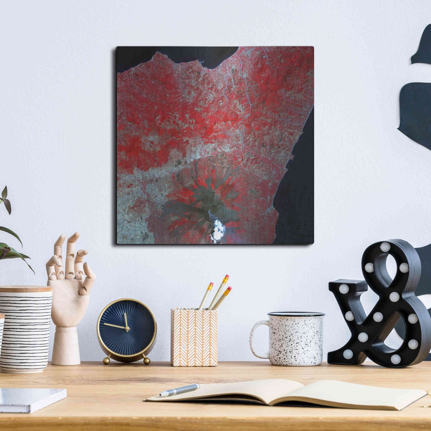 Luxe Metal Art 'Earth as Art: Mt. Etna' Metal Wall Art,12x12