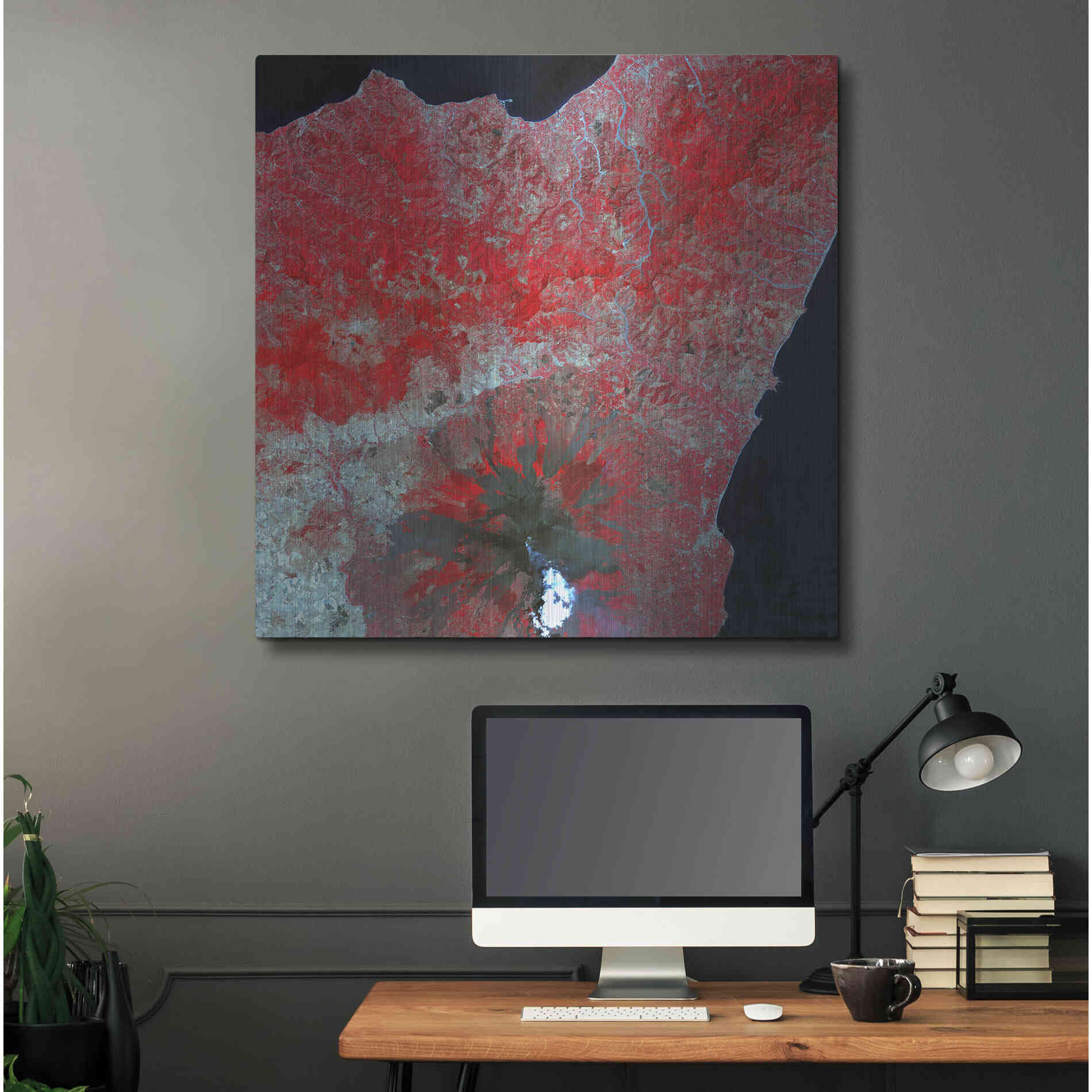 Luxe Metal Art 'Earth as Art: Mt. Etna' Metal Wall Art,36x36