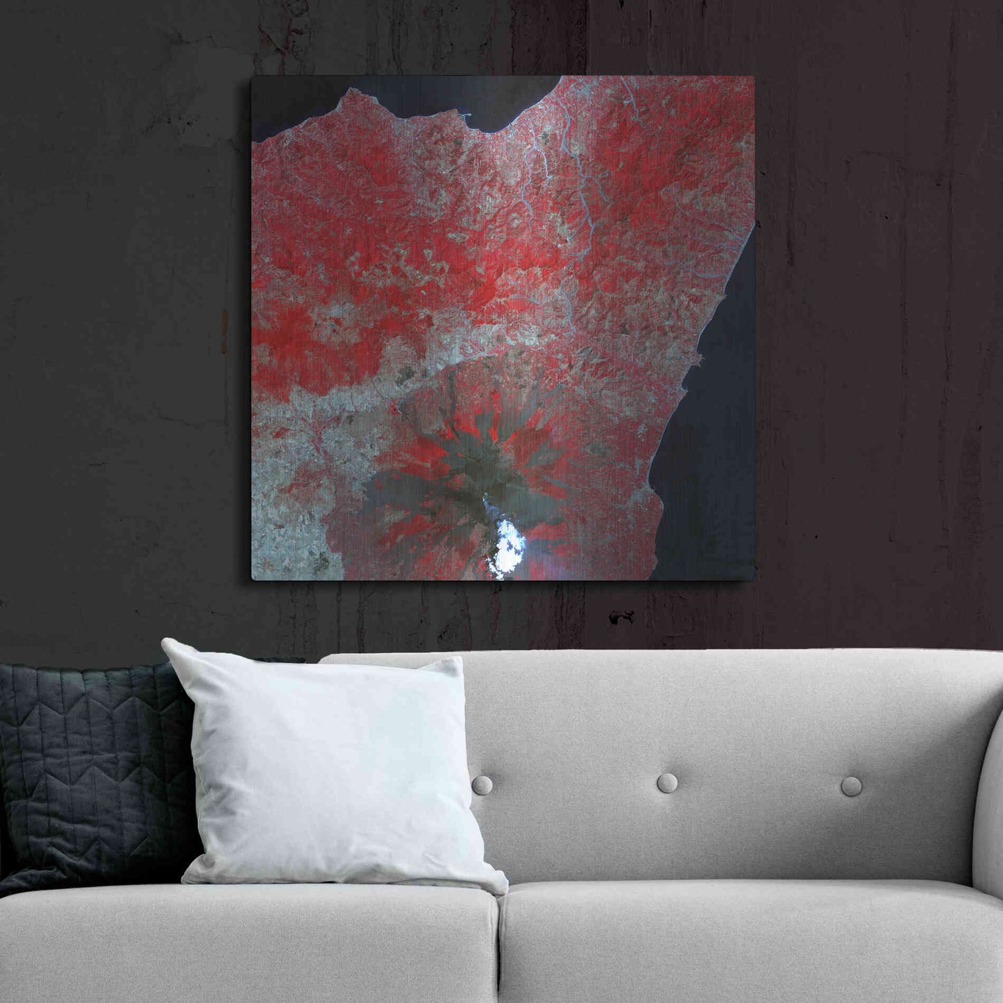 Luxe Metal Art 'Earth as Art: Mt. Etna' Metal Wall Art,36x36