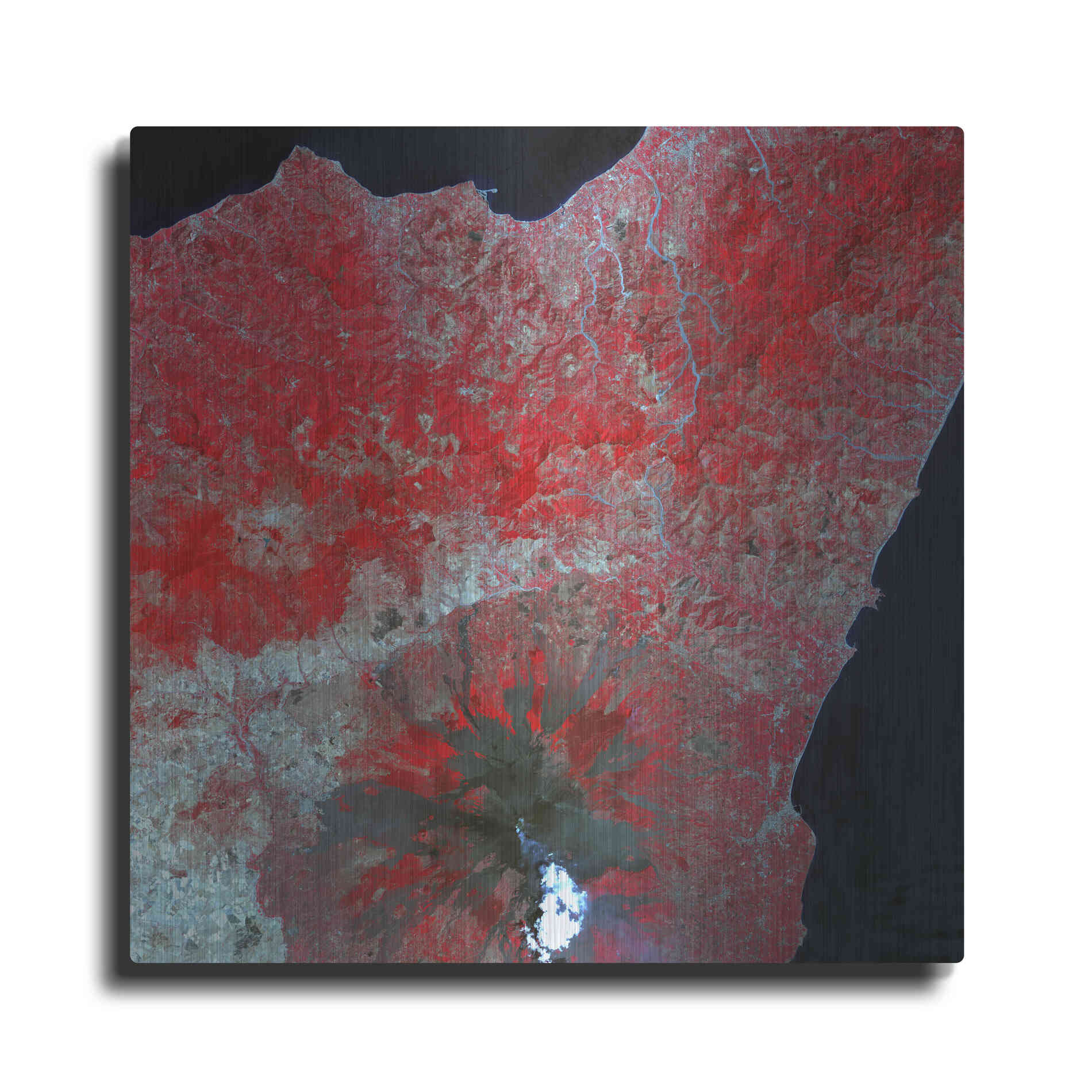 Luxe Metal Art 'Earth as Art: Mt. Etna' Metal Wall Art