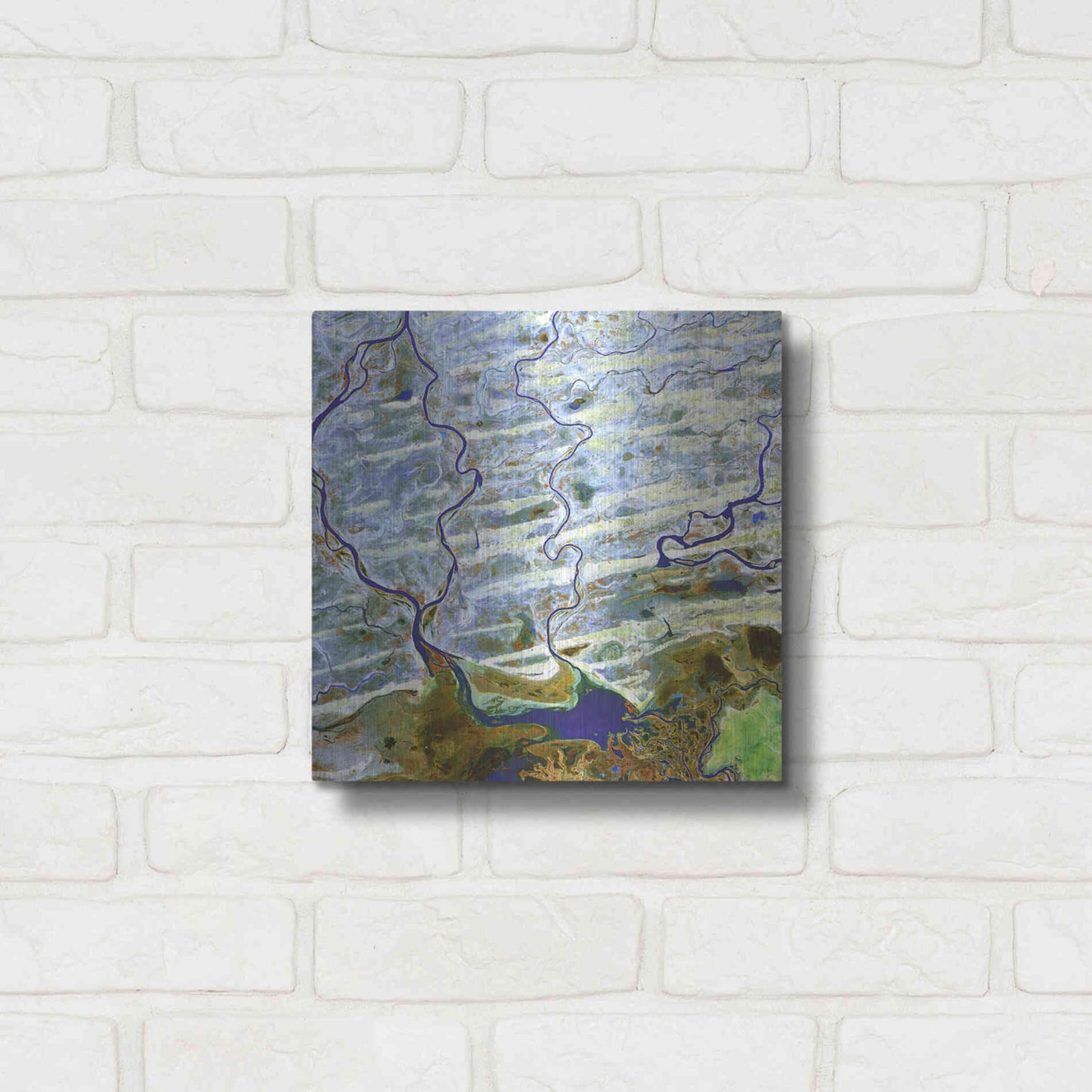 Luxe Metal Art 'Earth as Art: Niger River' Metal Wall Art,12x12