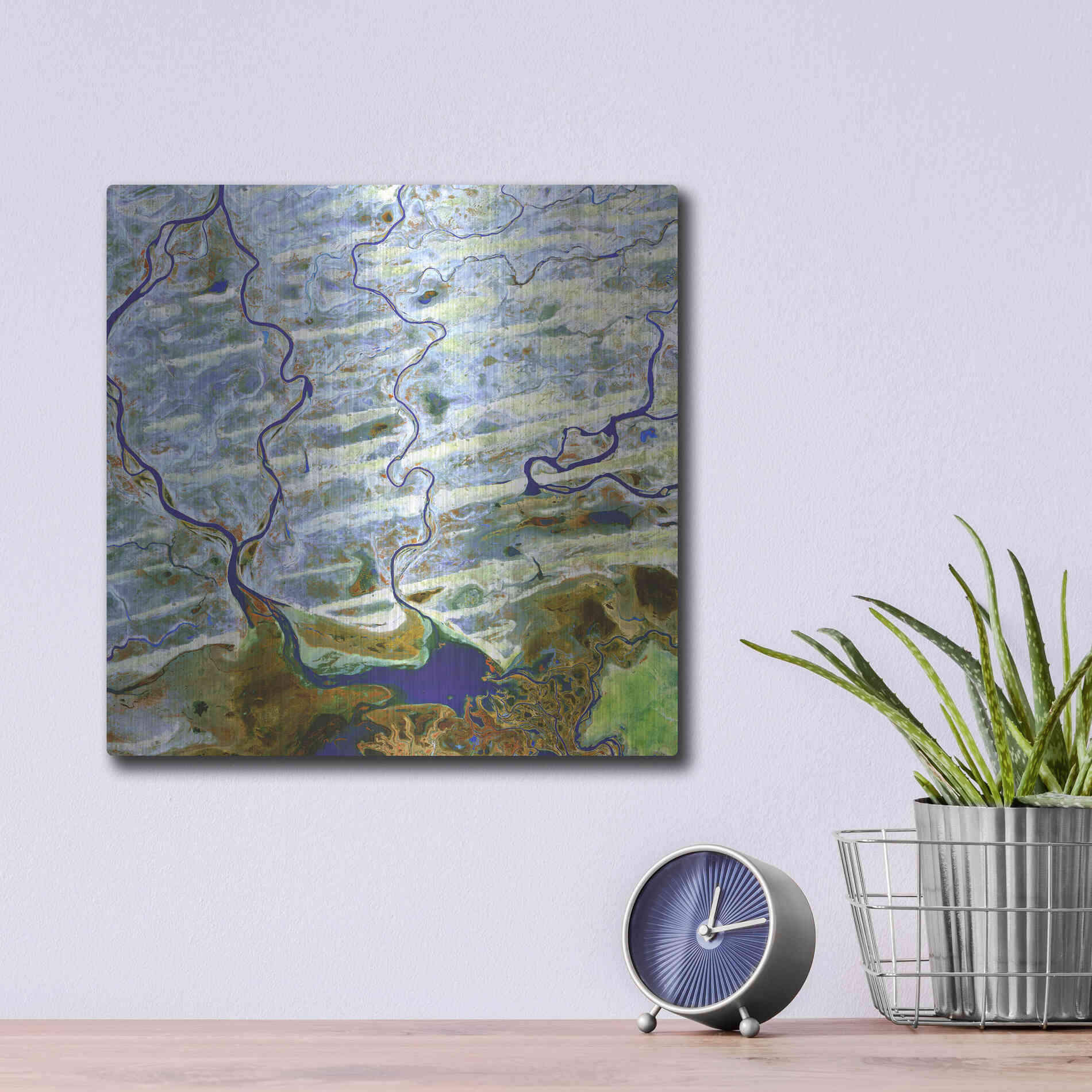 Luxe Metal Art 'Earth as Art: Niger River' Metal Wall Art,12x12
