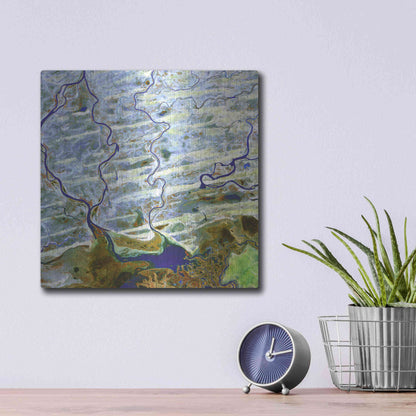 Luxe Metal Art 'Earth as Art: Niger River' Metal Wall Art,12x12