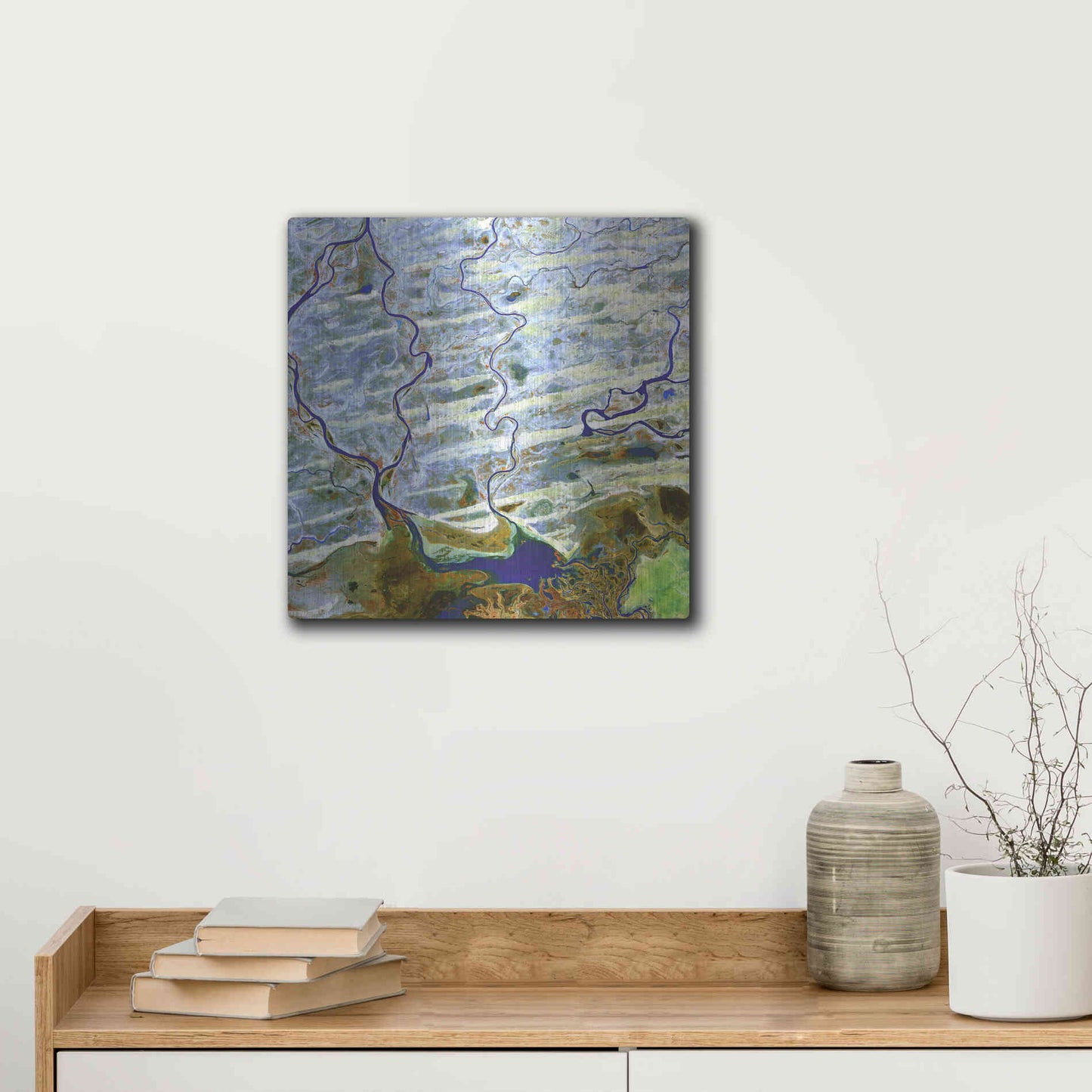 Luxe Metal Art 'Earth as Art: Niger River' Metal Wall Art,12x12