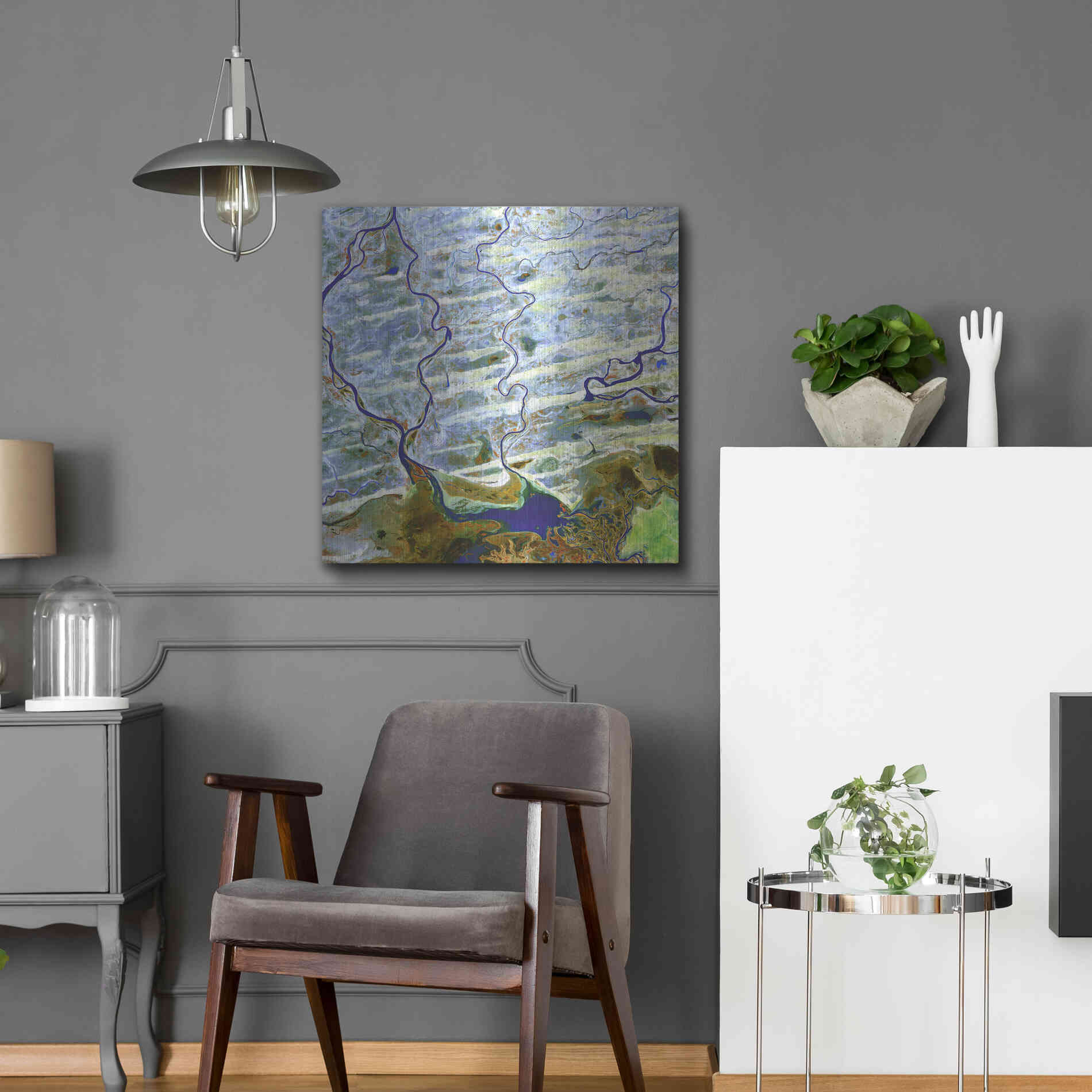 Luxe Metal Art 'Earth as Art: Niger River' Metal Wall Art,24x24