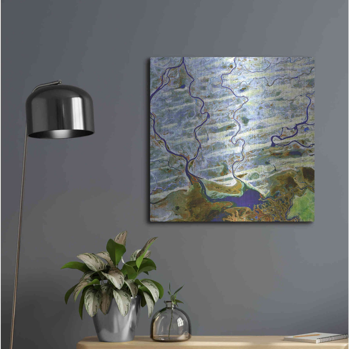 Luxe Metal Art 'Earth as Art: Niger River' Metal Wall Art,24x24