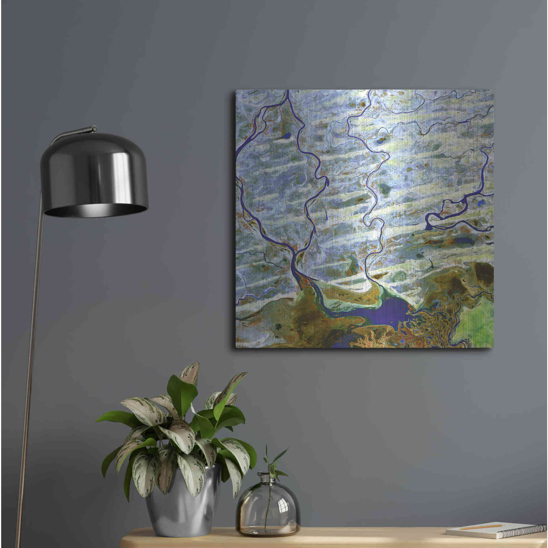 Luxe Metal Art 'Earth as Art: Niger River' Metal Wall Art,24x24