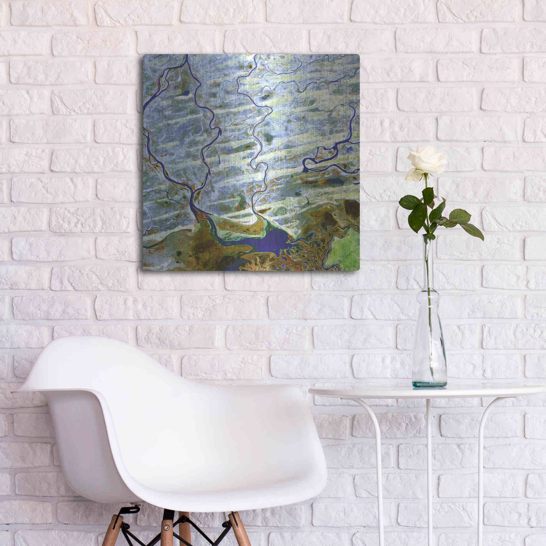 Luxe Metal Art 'Earth as Art: Niger River' Metal Wall Art,24x24