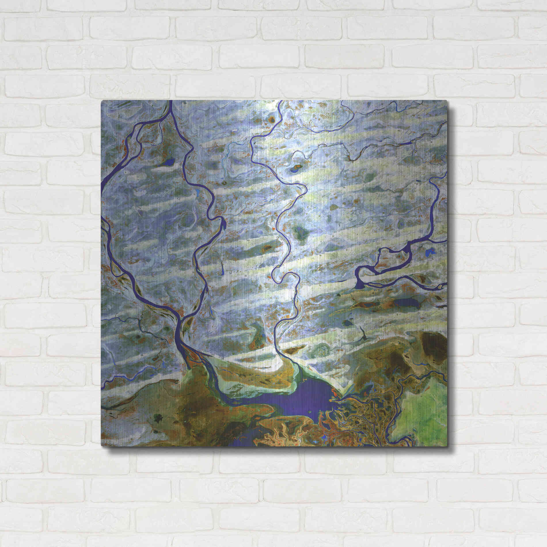 Luxe Metal Art 'Earth as Art: Niger River' Metal Wall Art,36x36