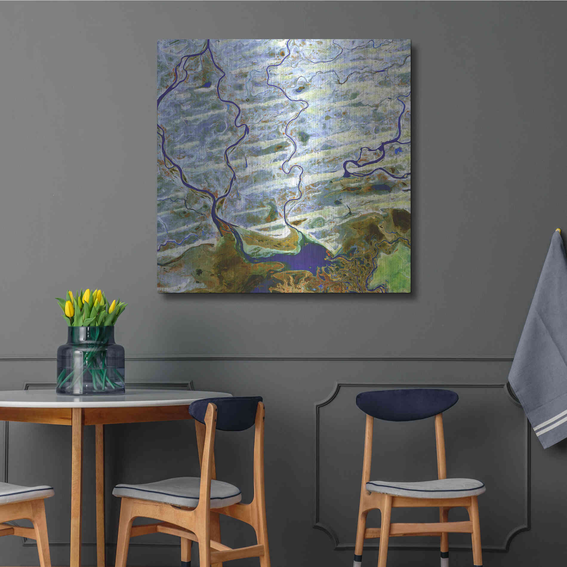 Luxe Metal Art 'Earth as Art: Niger River' Metal Wall Art,36x36