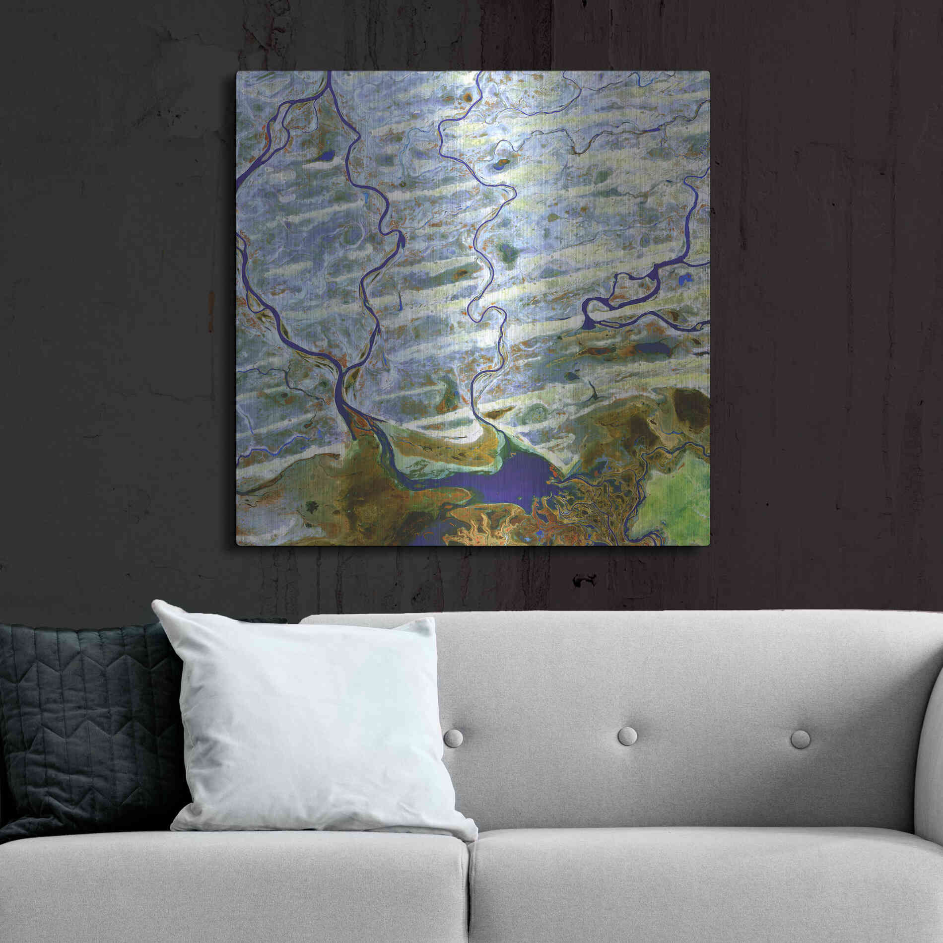 Luxe Metal Art 'Earth as Art: Niger River' Metal Wall Art,36x36