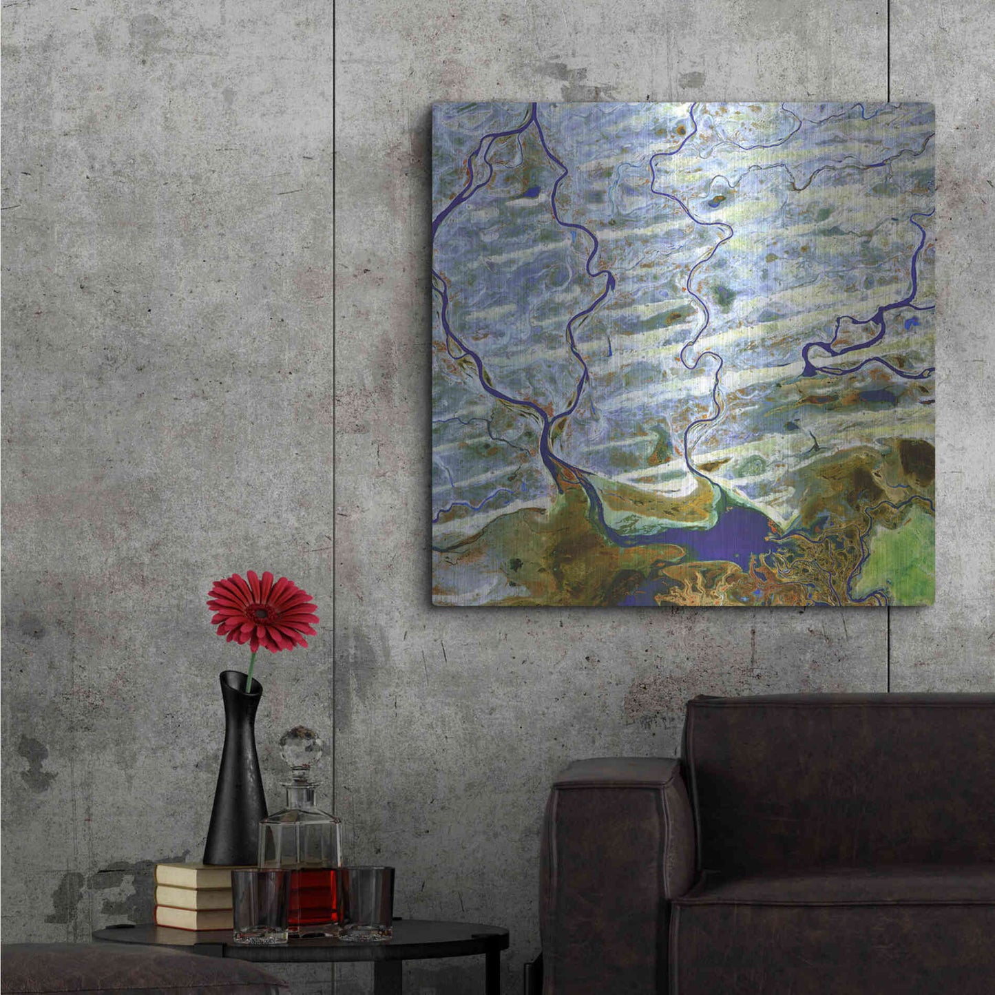 Luxe Metal Art 'Earth as Art: Niger River' Metal Wall Art,36x36