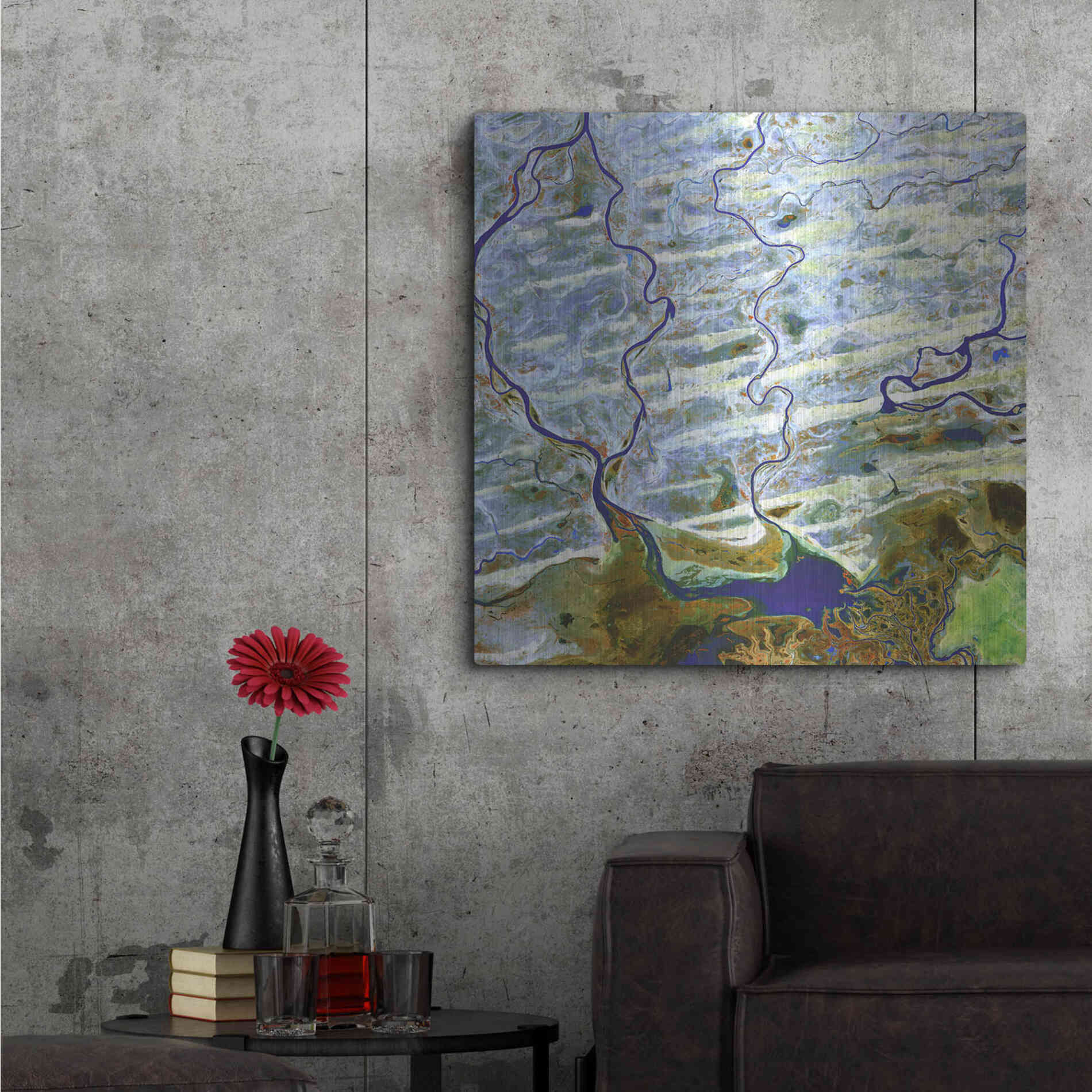 Luxe Metal Art 'Earth as Art: Niger River' Metal Wall Art,36x36