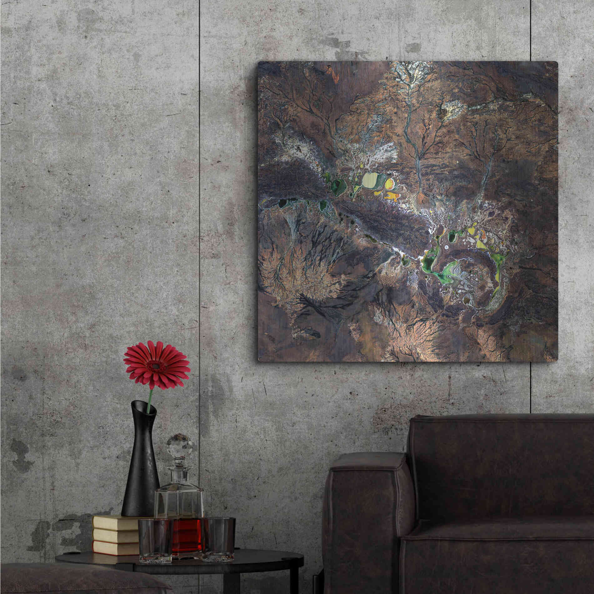 Luxe Metal Art 'Earth as Art: Shoemaker' Metal Wall Art,36x36