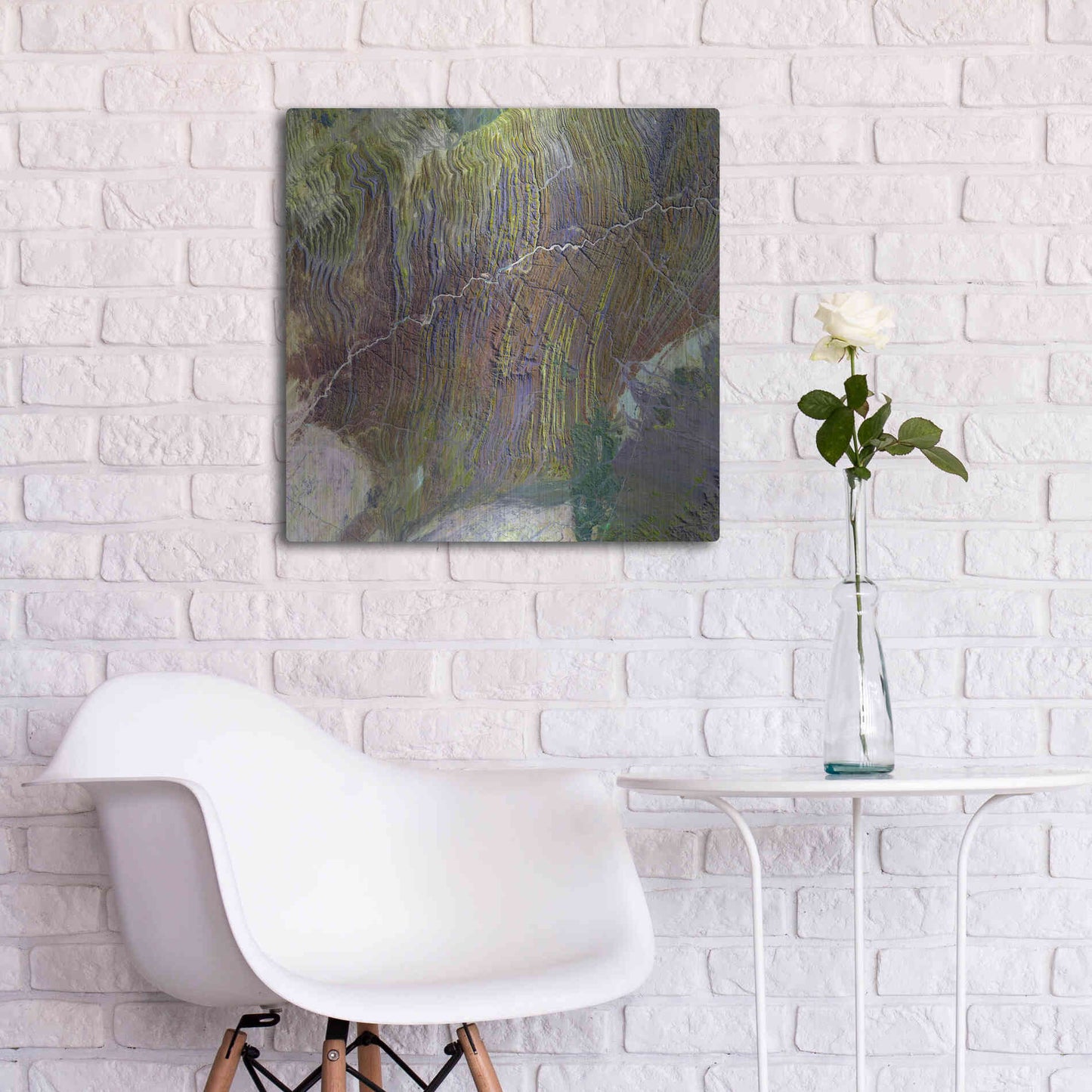 Luxe Metal Art 'Earth as Art: Ugab River' Metal Wall Art,24x24