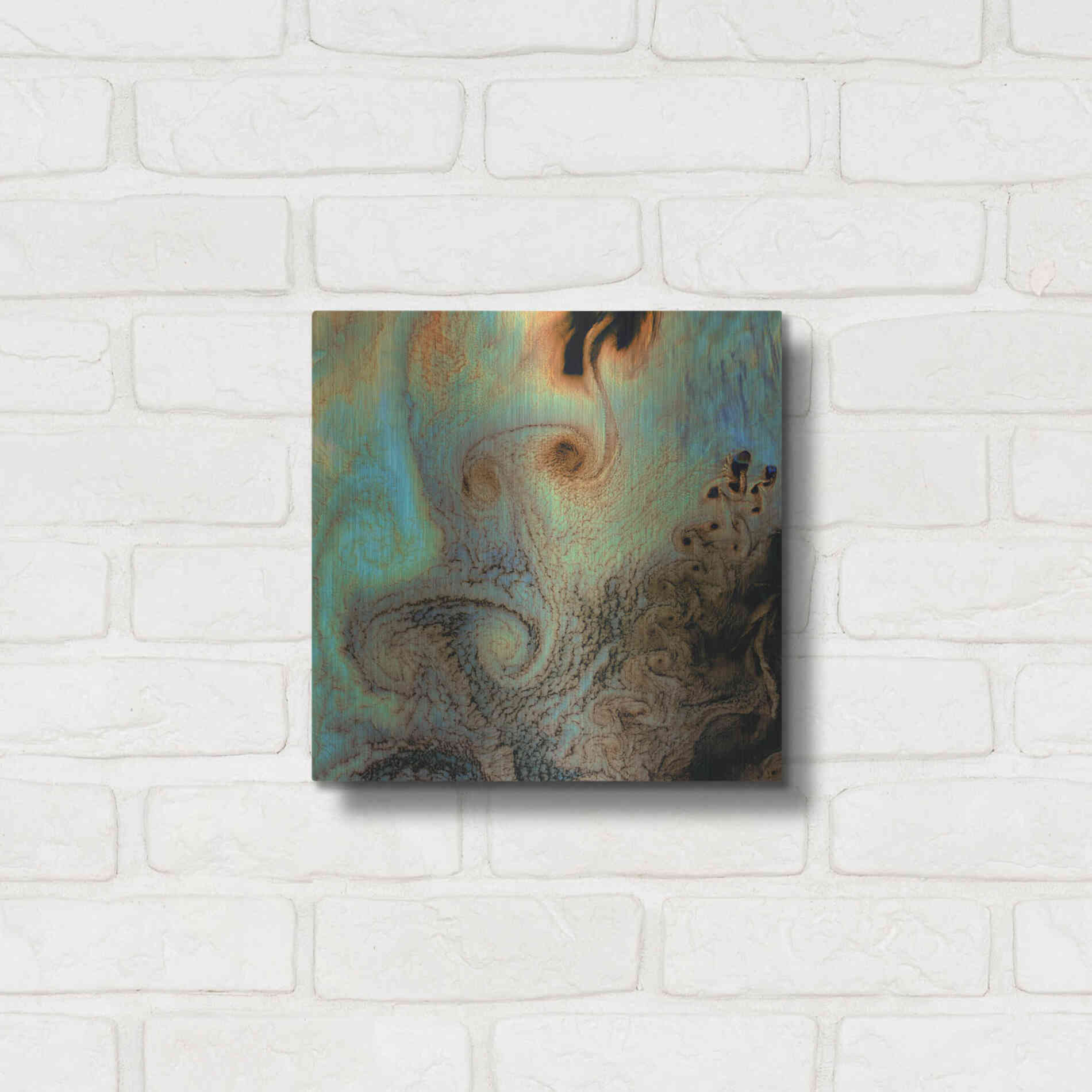 Luxe Metal Art 'Earth as Art: Von Karman Vortices' Metal Wall Art,12x12