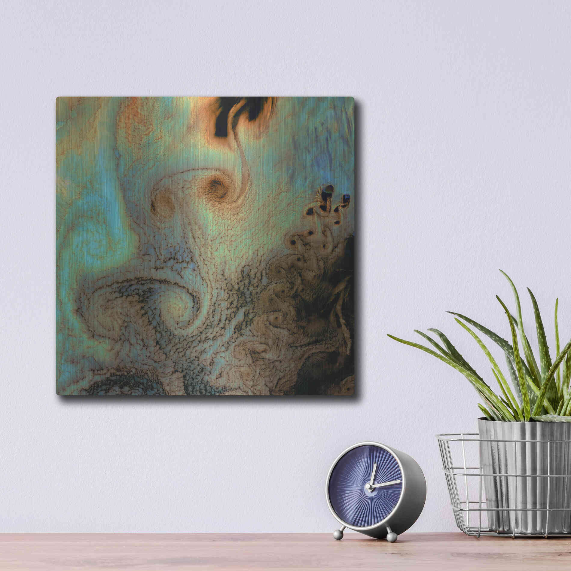 Luxe Metal Art 'Earth as Art: Von Karman Vortices' Metal Wall Art,12x12