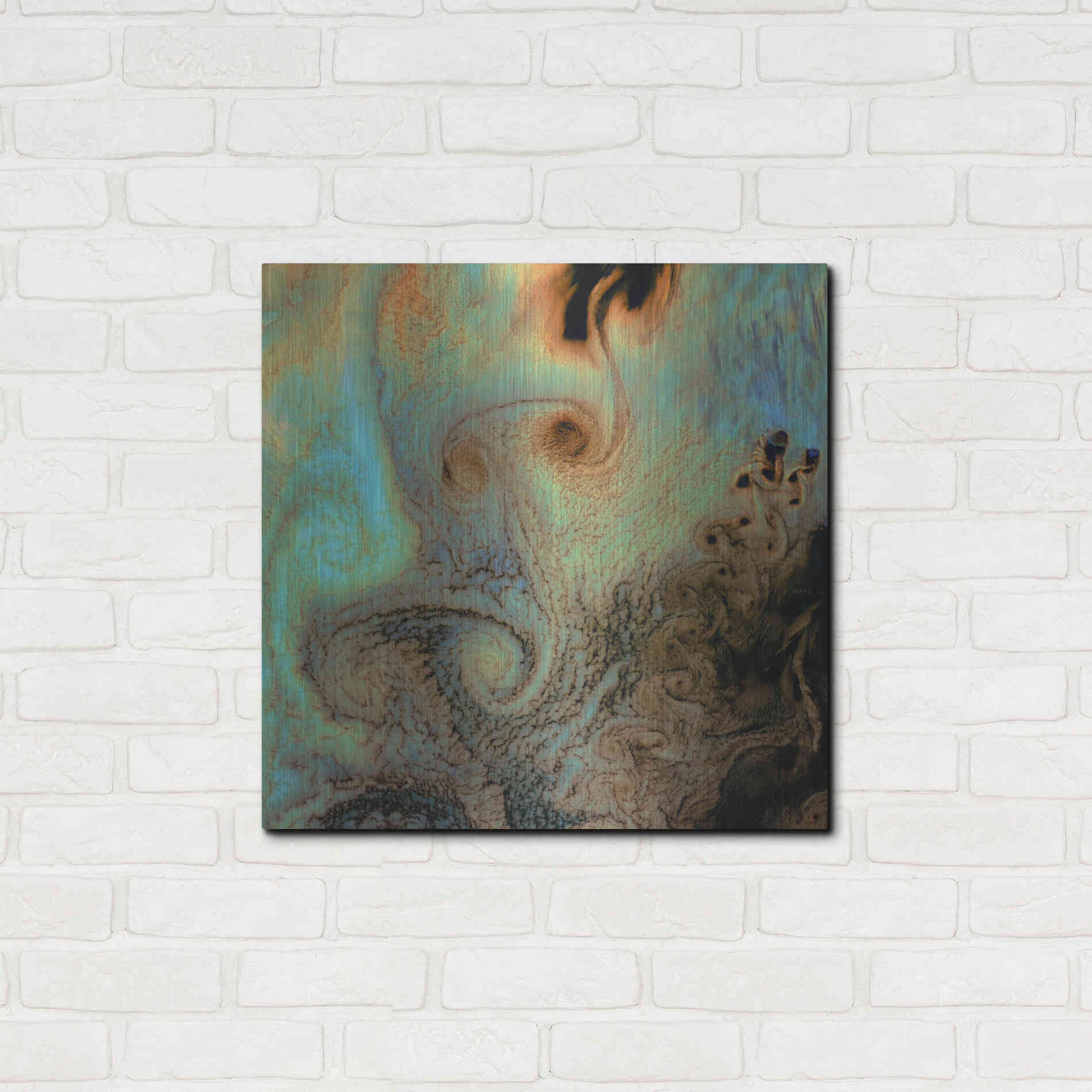 Luxe Metal Art 'Earth as Art: Von Karman Vortices' Metal Wall Art,24x24