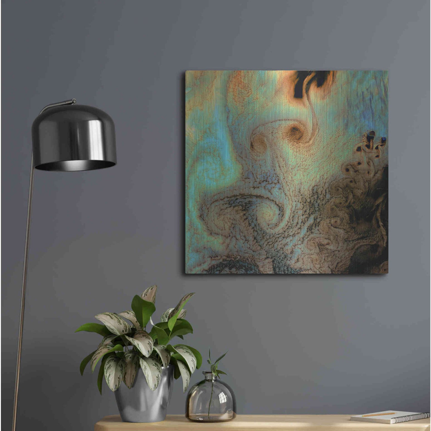 Luxe Metal Art 'Earth as Art: Von Karman Vortices' Metal Wall Art,24x24