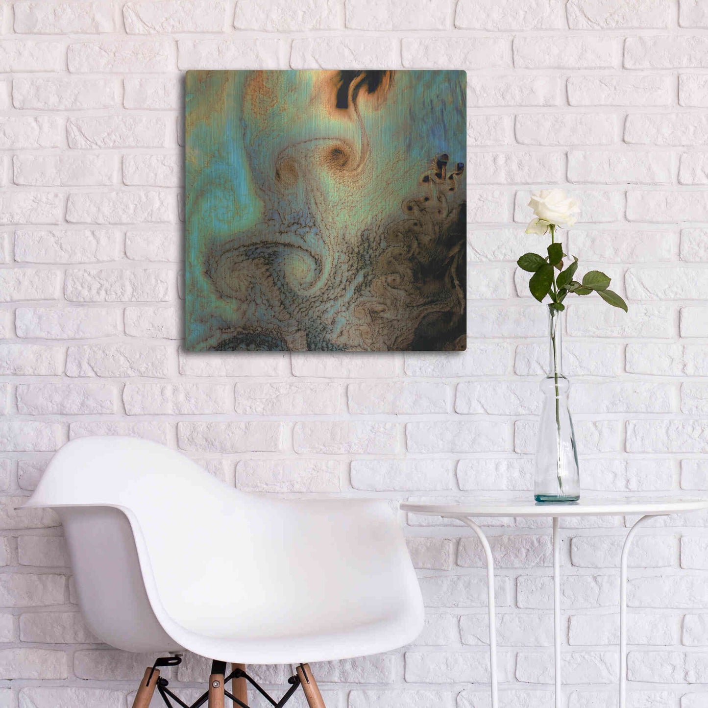 Luxe Metal Art 'Earth as Art: Von Karman Vortices' Metal Wall Art,24x24