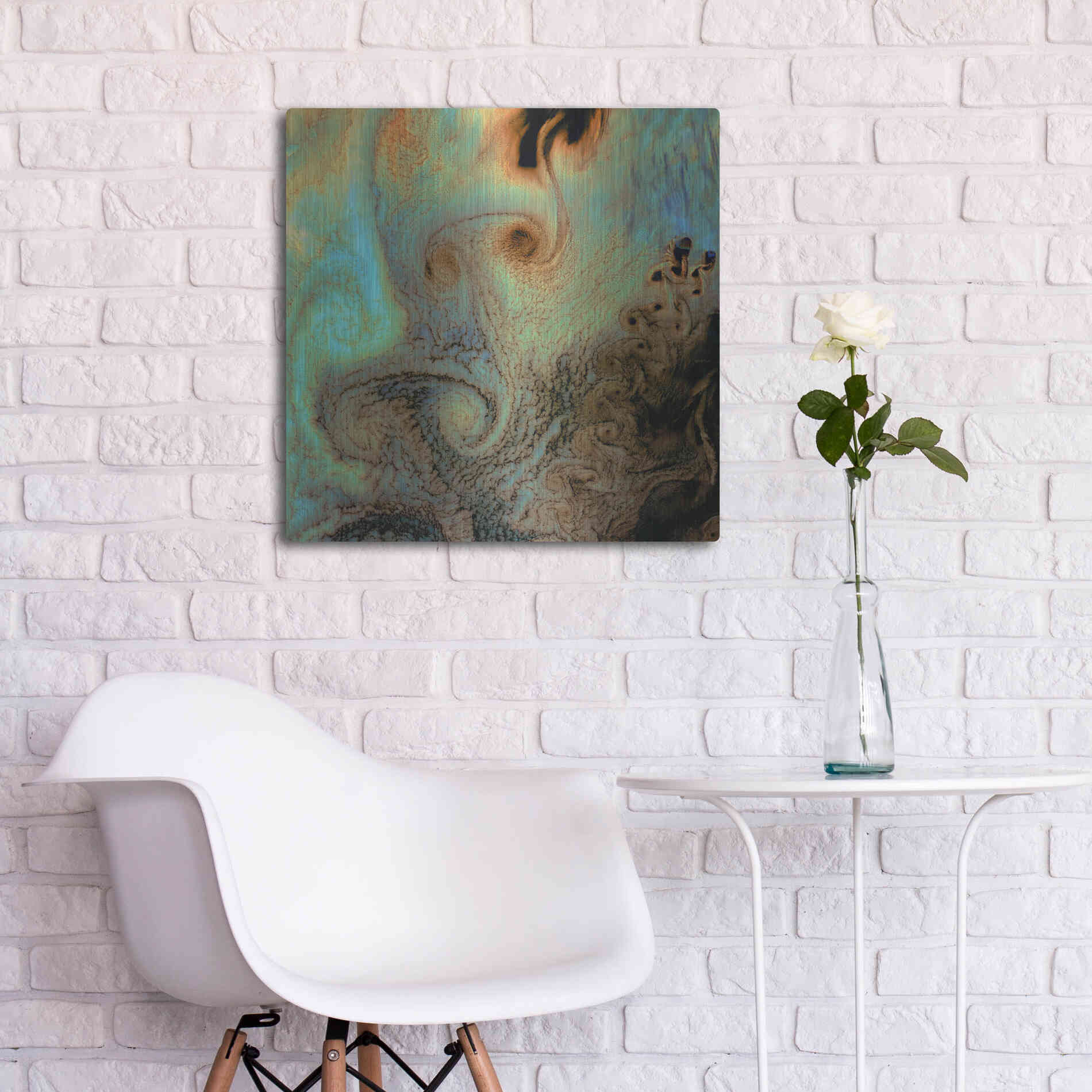 Luxe Metal Art 'Earth as Art: Von Karman Vortices' Metal Wall Art,24x24