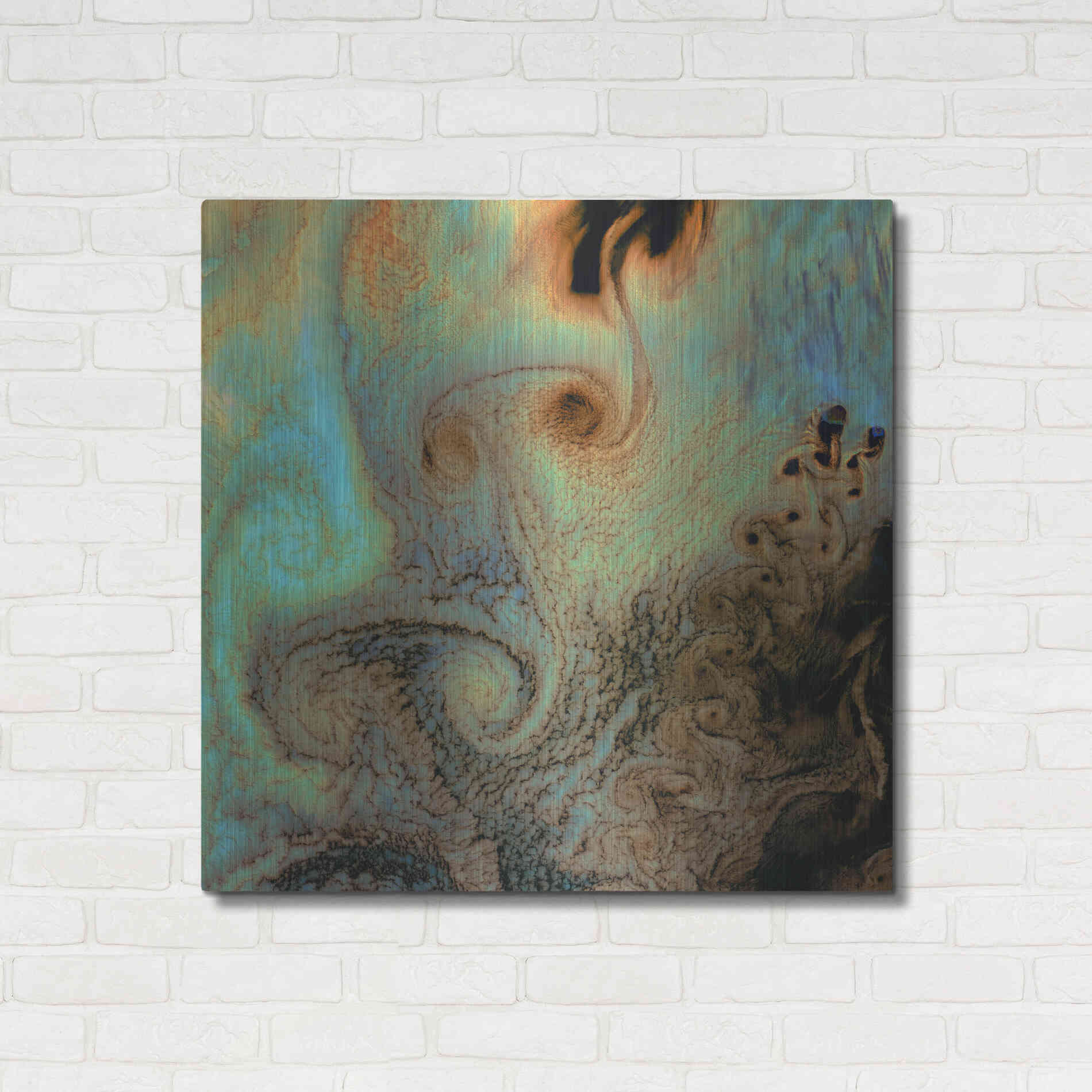 Luxe Metal Art 'Earth as Art: Von Karman Vortices' Metal Wall Art,36x36
